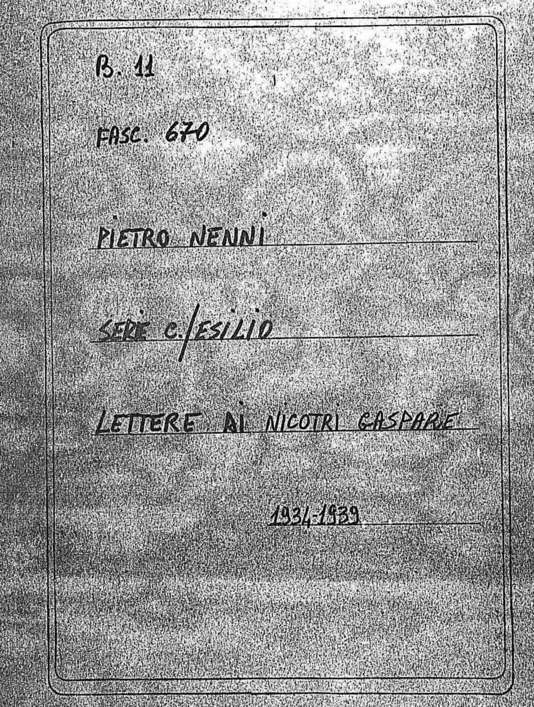 Nicotri Gaspare, 1934 mag. 1 - 1939 set. 3