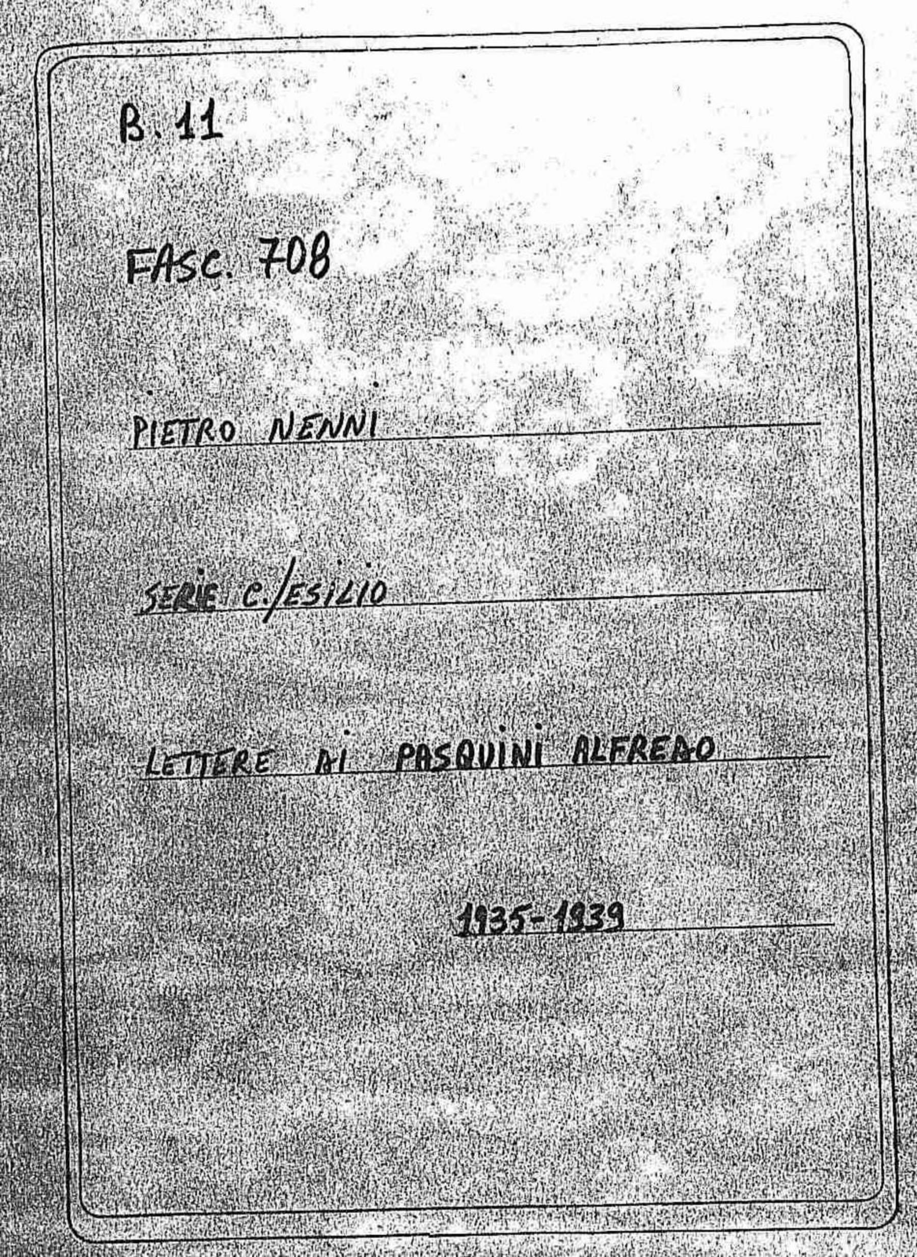 Pasquini Alfredo, 1935 feb. 12 - 1939 apr. 22