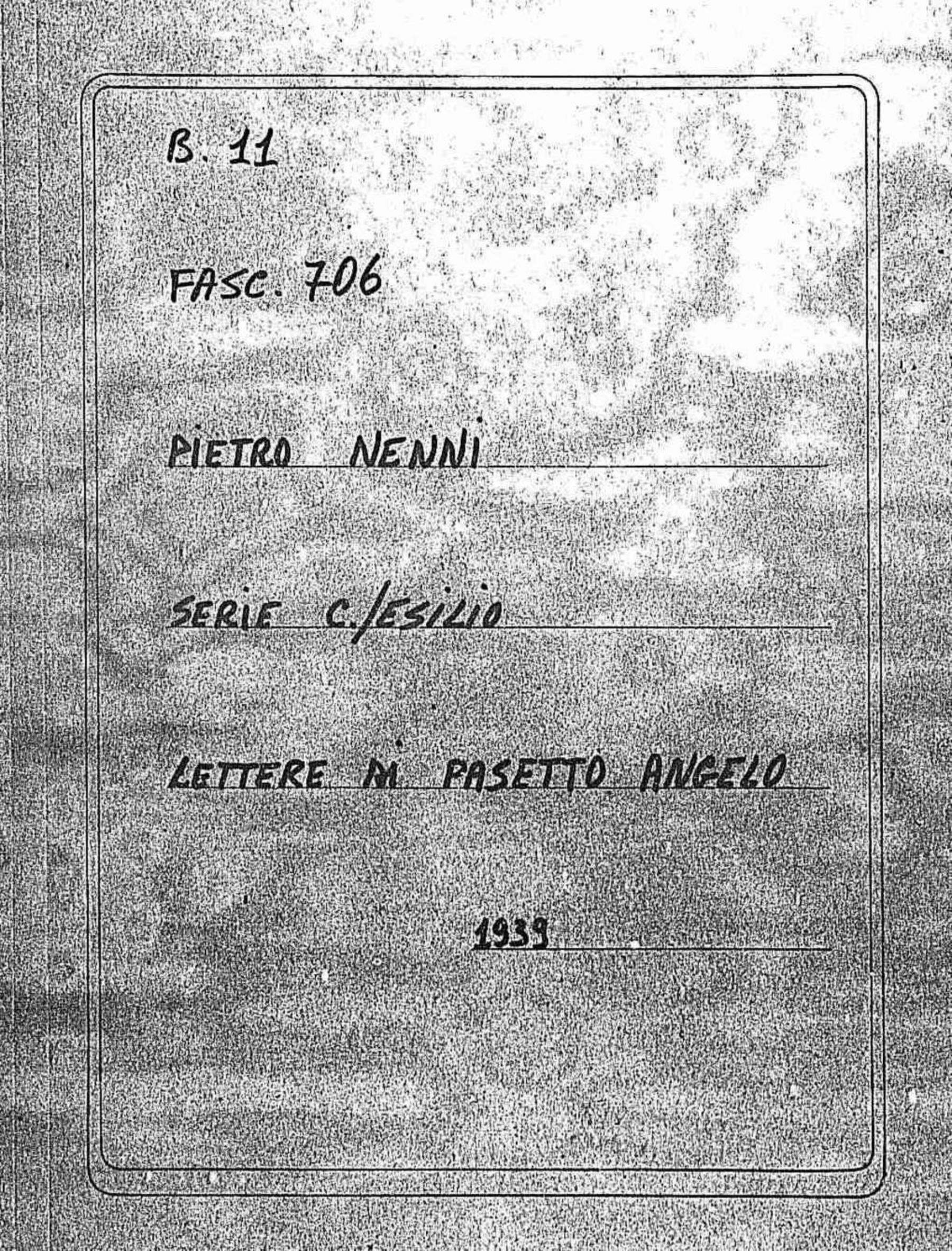 Pasetto Angelo, 1939 giu. 9