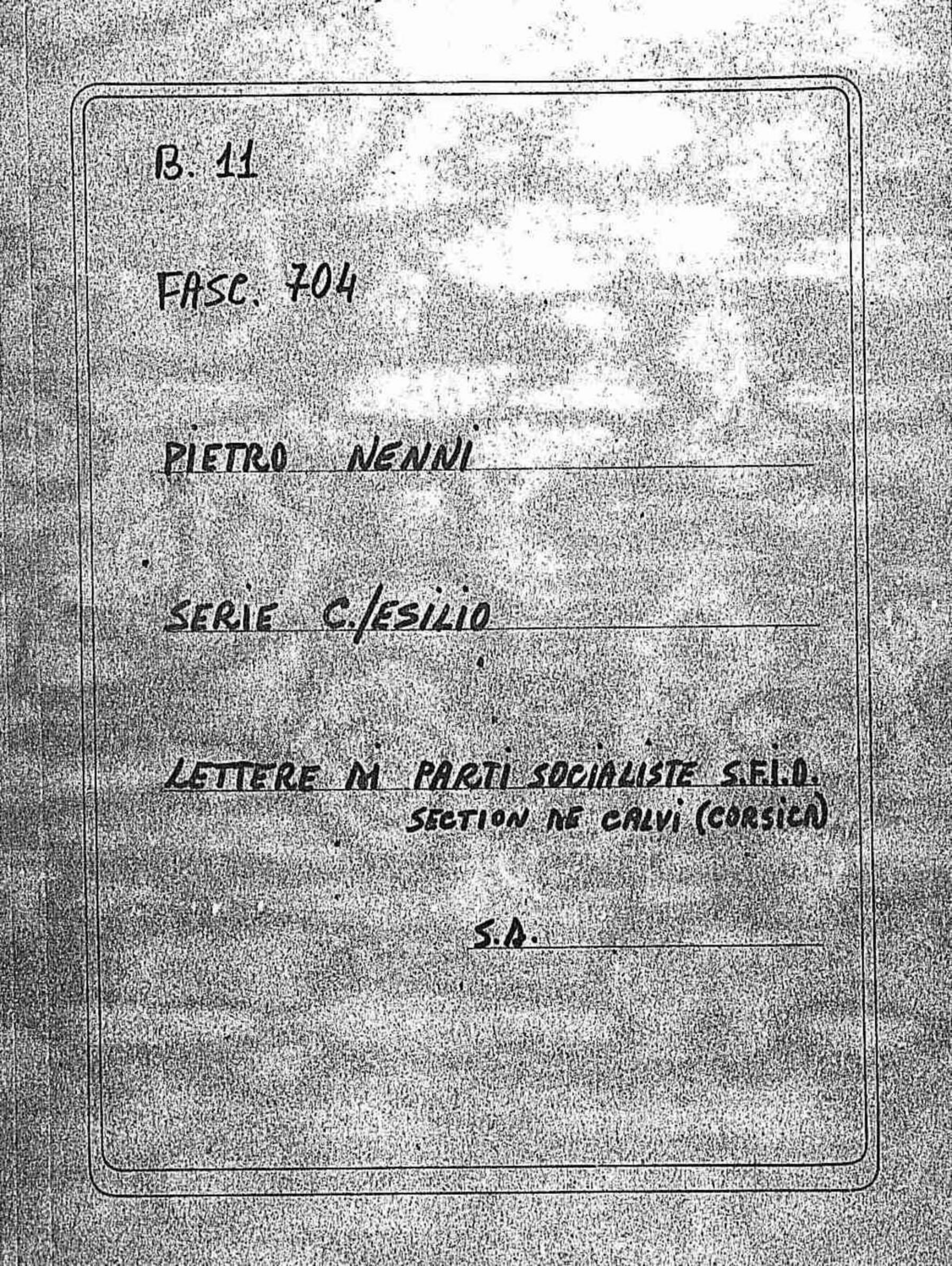 Parti socialiste S.F.I.O. - Section de Calvi (Corsica), s.d.