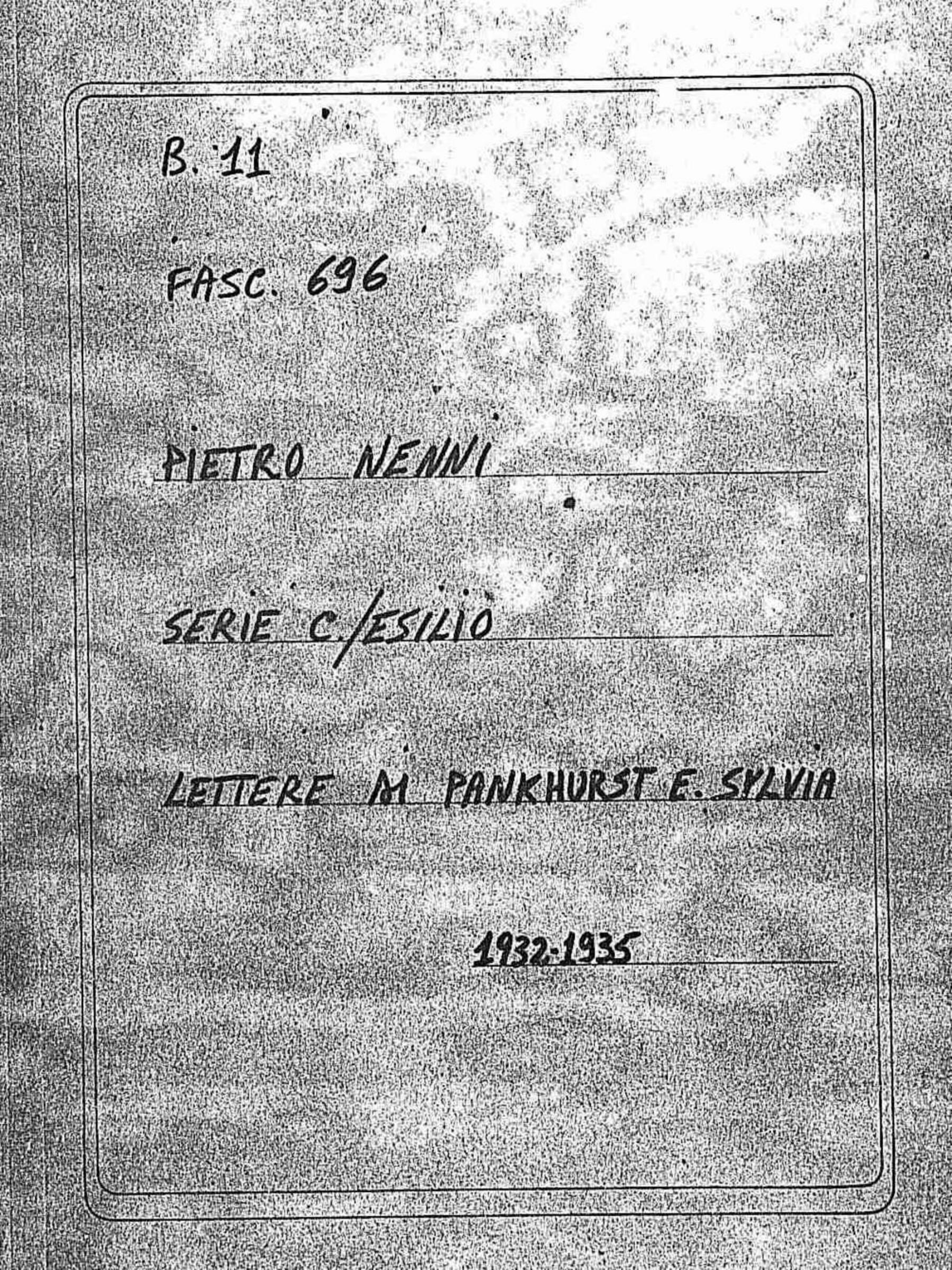 Pankhurst E. Sylvia, 1932 ago. 22 - 1935 lug. 26