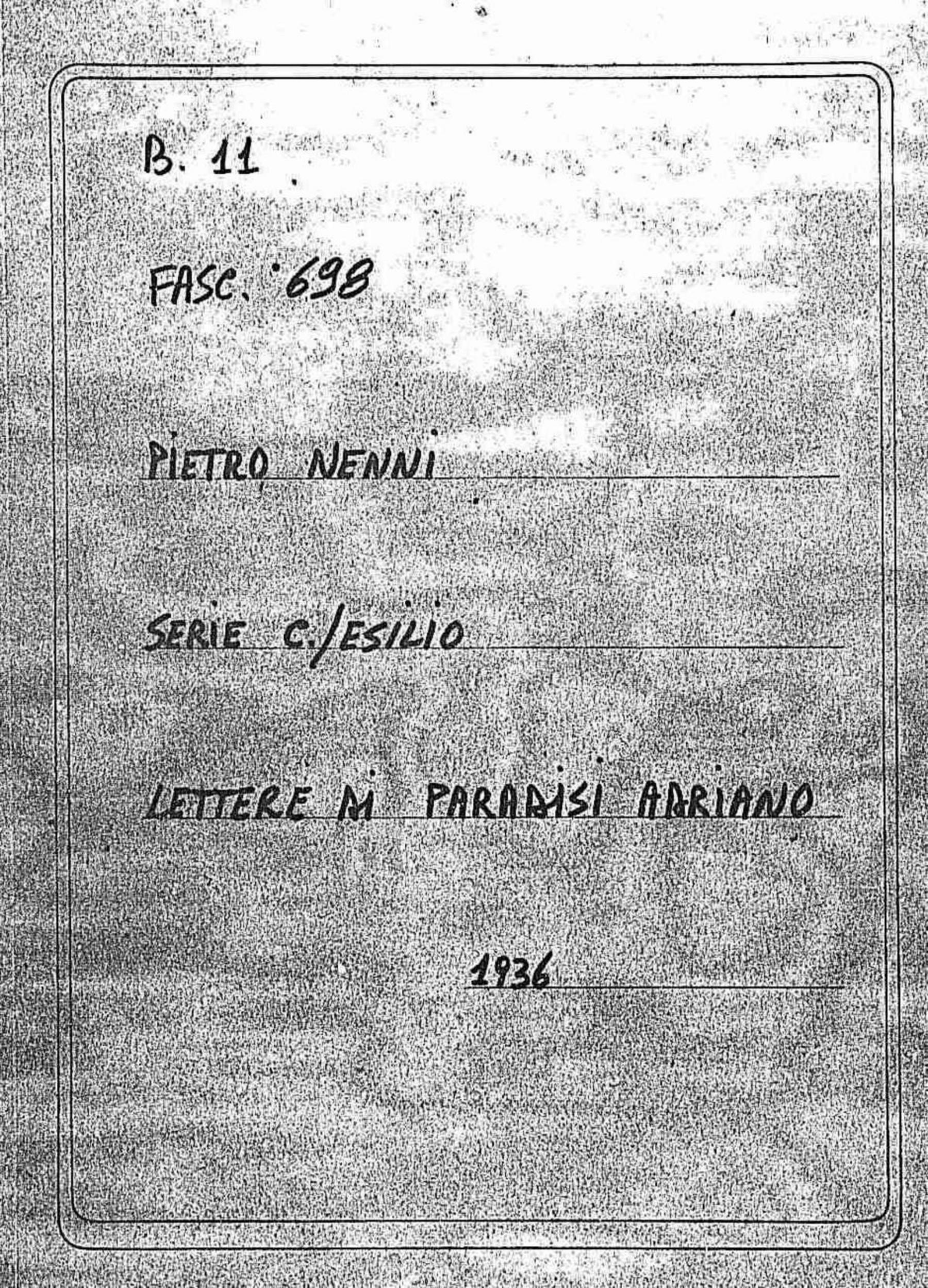 Paradisi Adriano, 1936 giu. 25