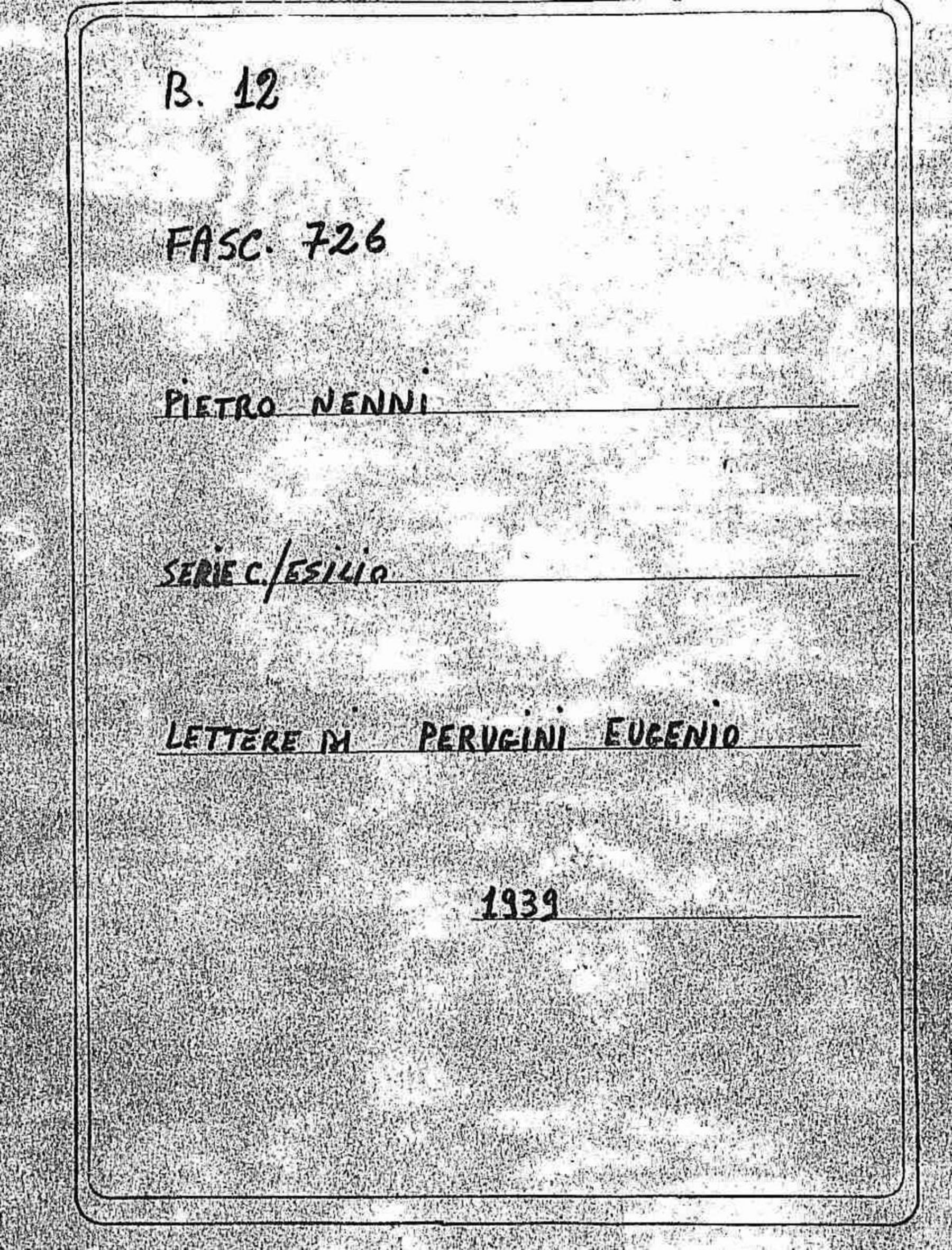 Perugini Eugenio, 1939 mar. 1 - 2