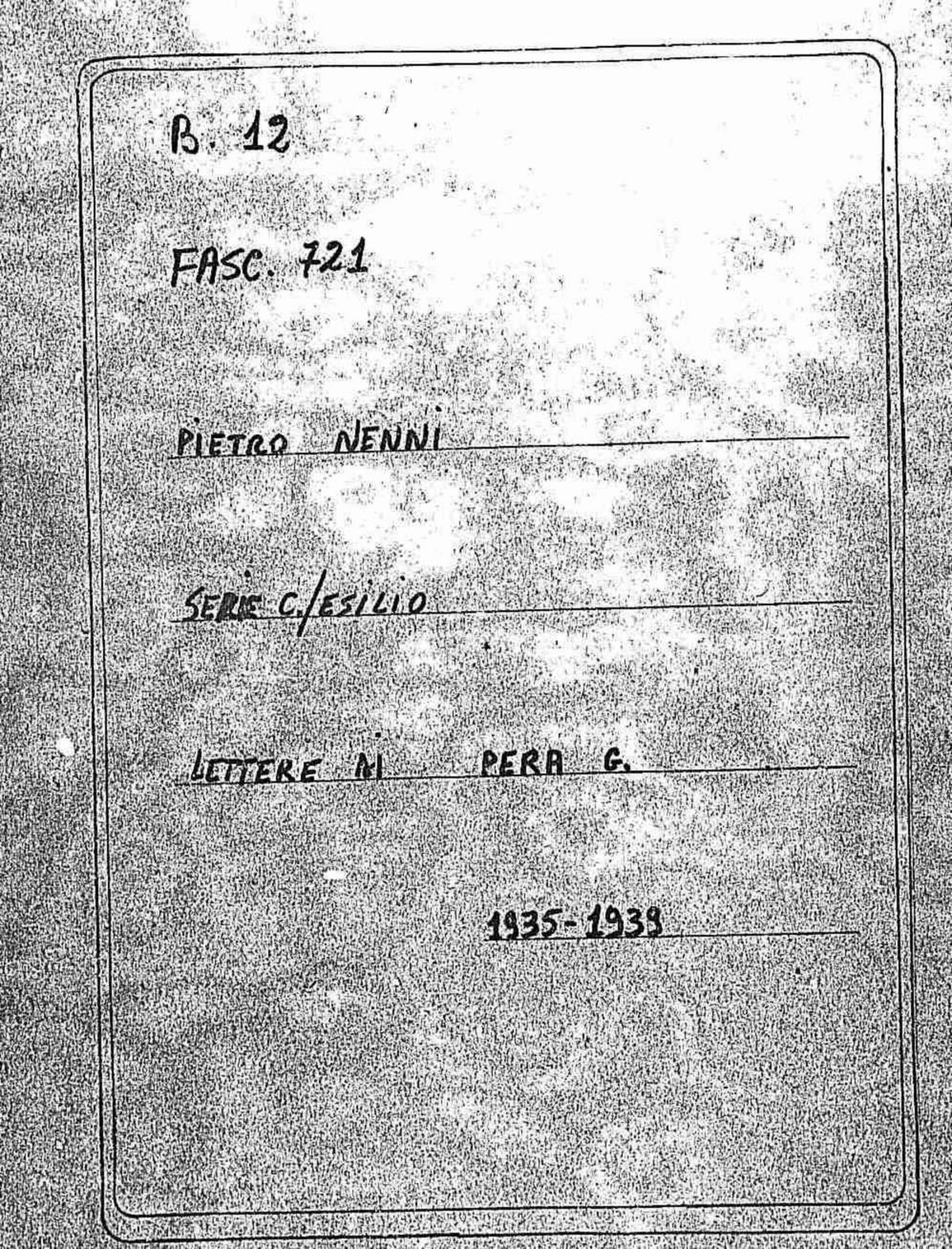 Pera G., 1935 giu. 15 - 1939 mag. 7