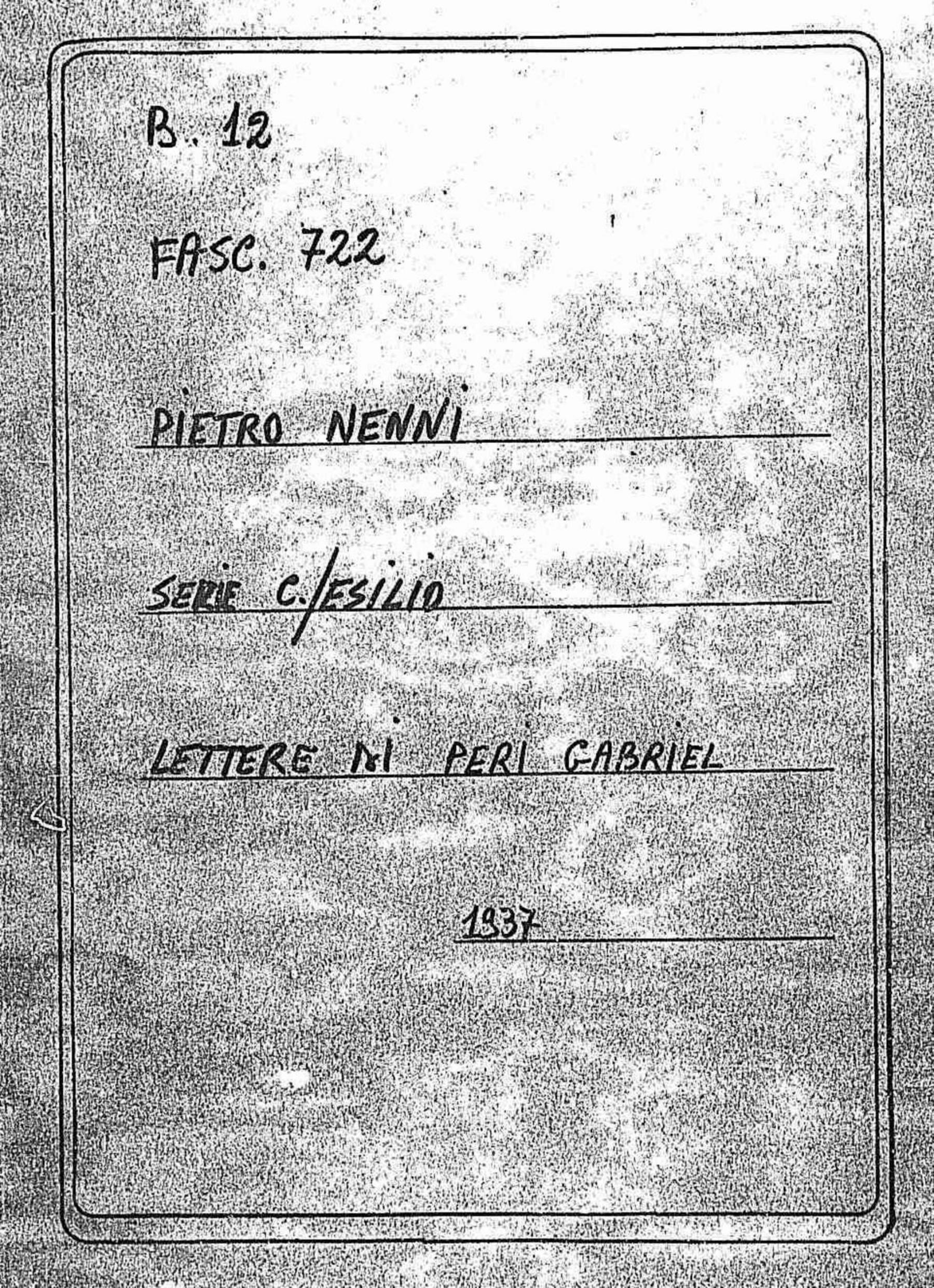 Peri Gabriel, 1937 lug. 21