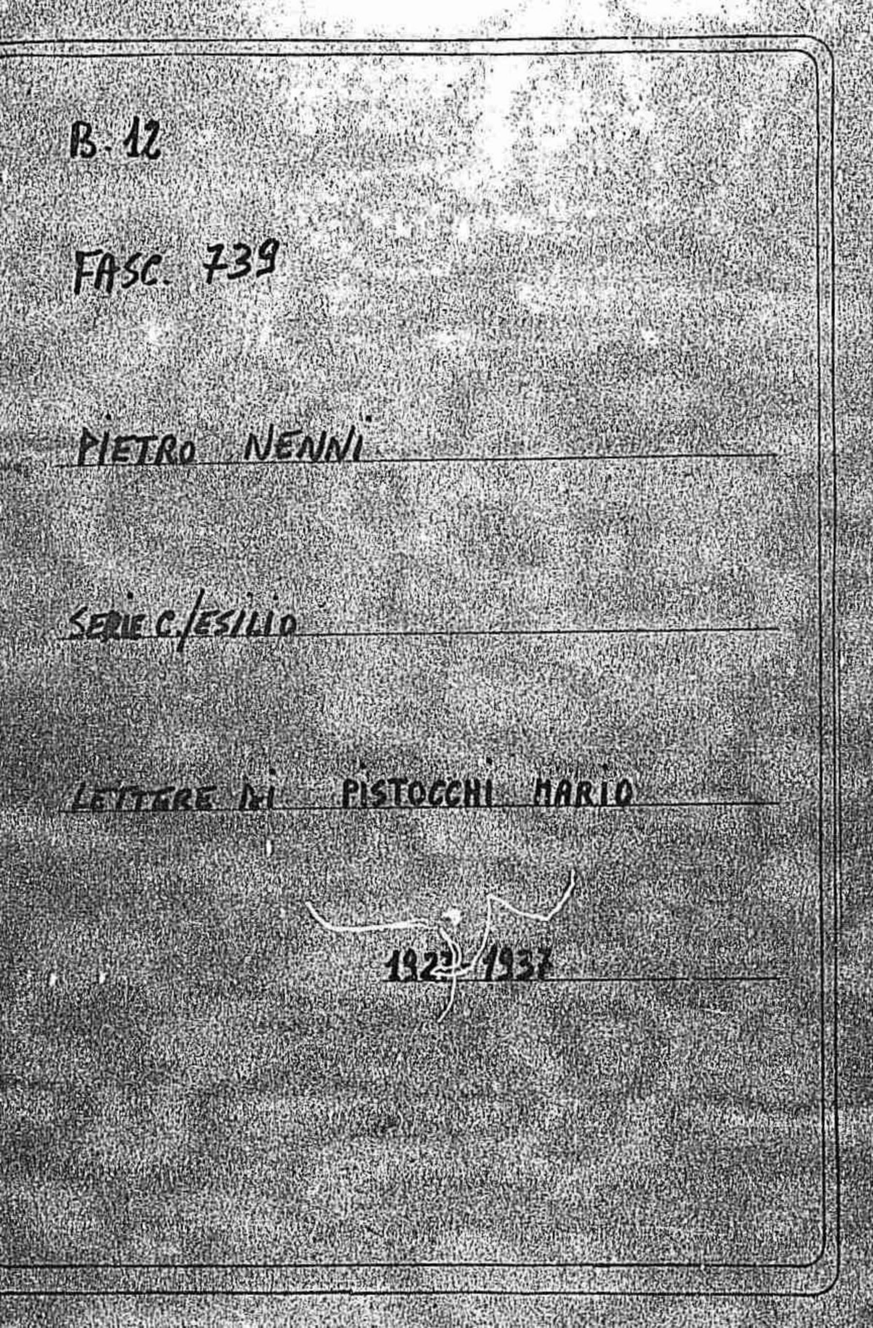 Pistocchi Mario, 1927 giu. 22 - 1937 nov. 16