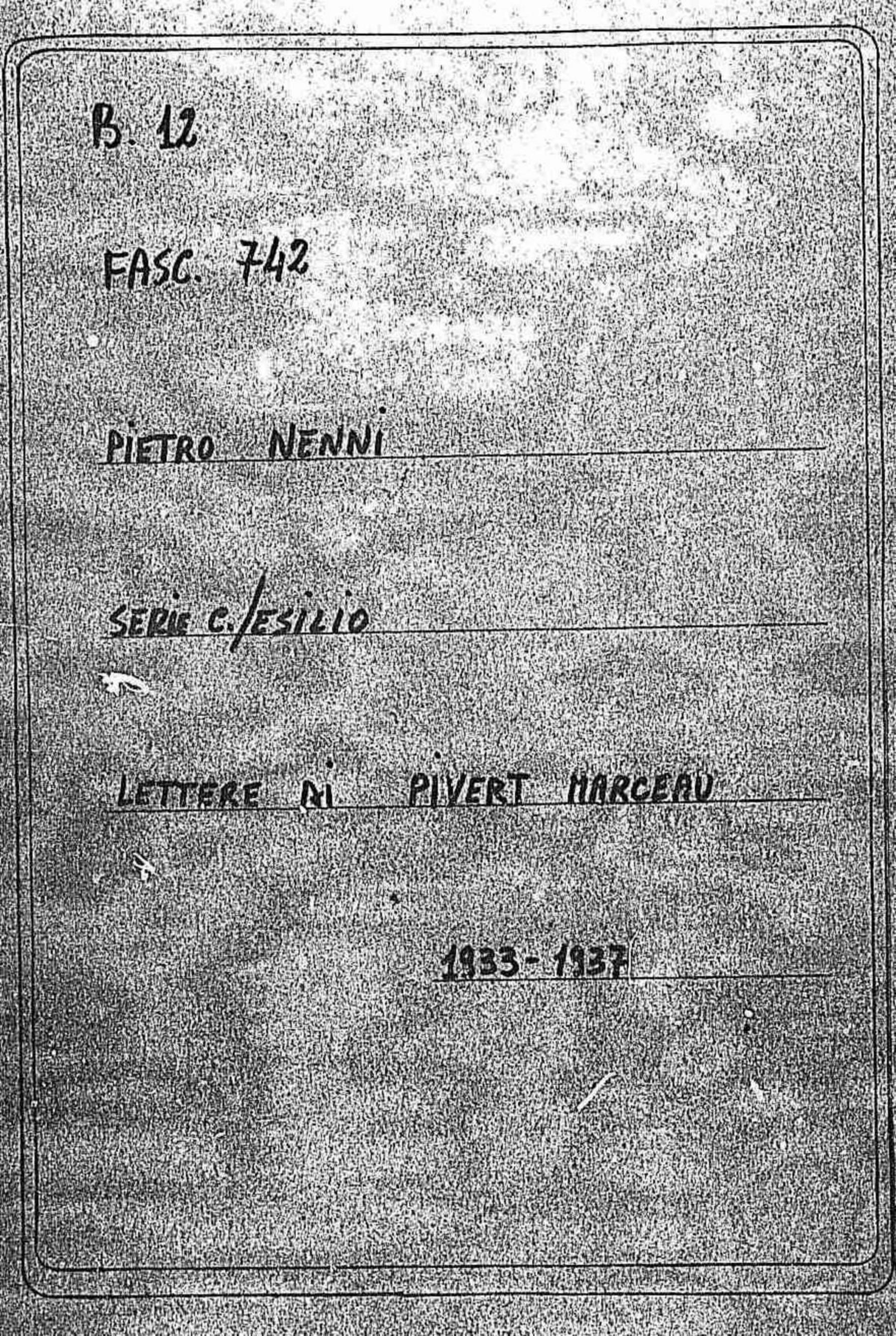 Pivert Marceau, 1933 ott. 24 - 1937 ago. 16