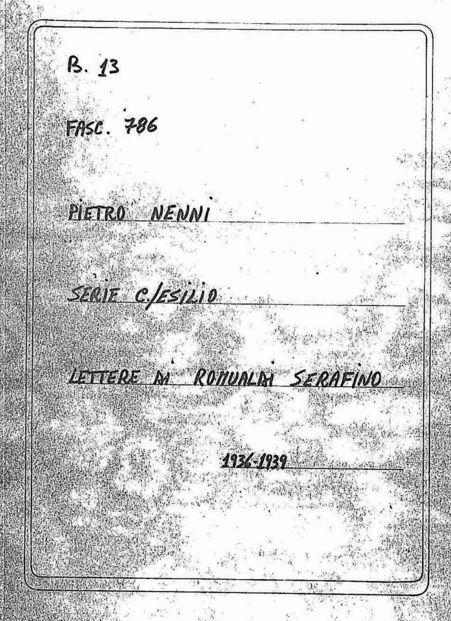 Romualdi Serafino, 1936 mar. 4 - 1939 ott. 24