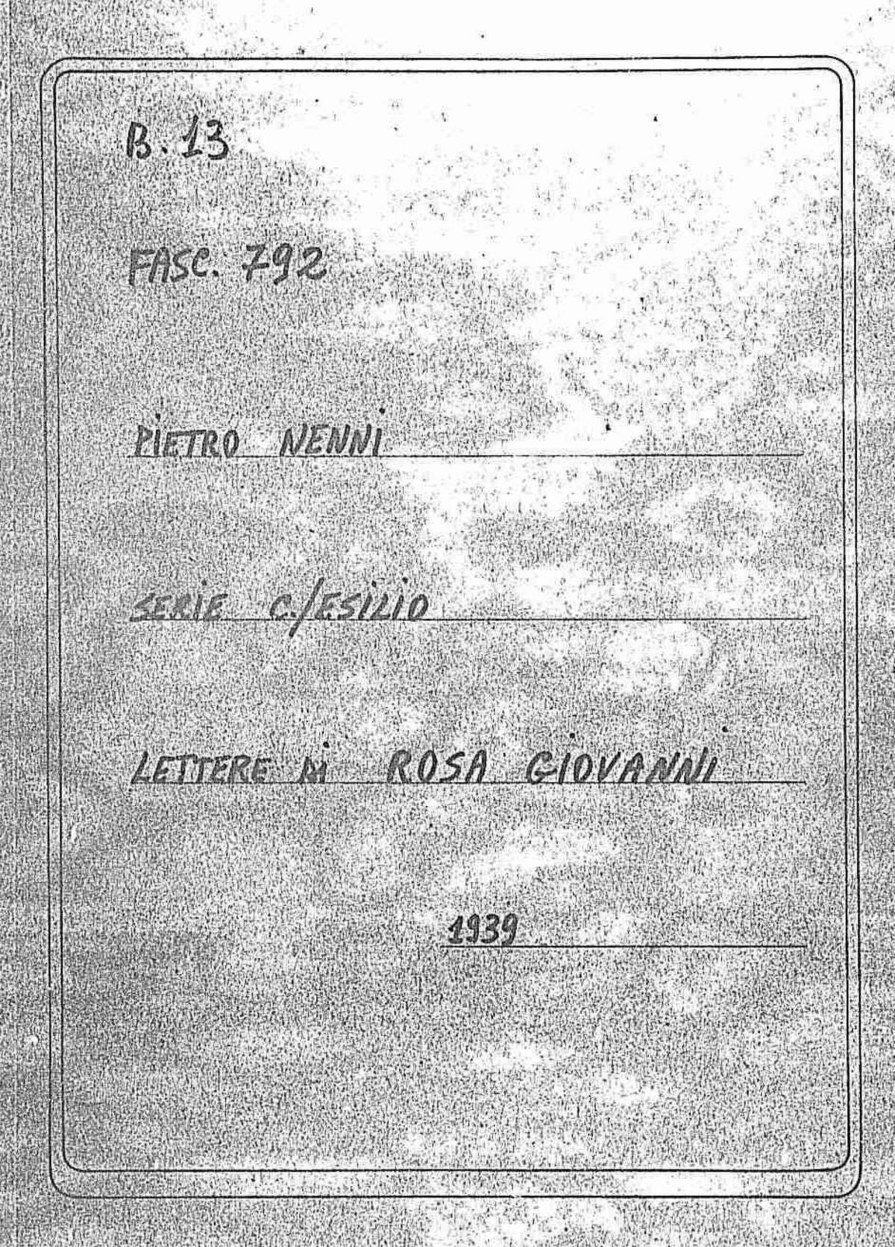 Rosa Giovanni, 1939 mag. 27