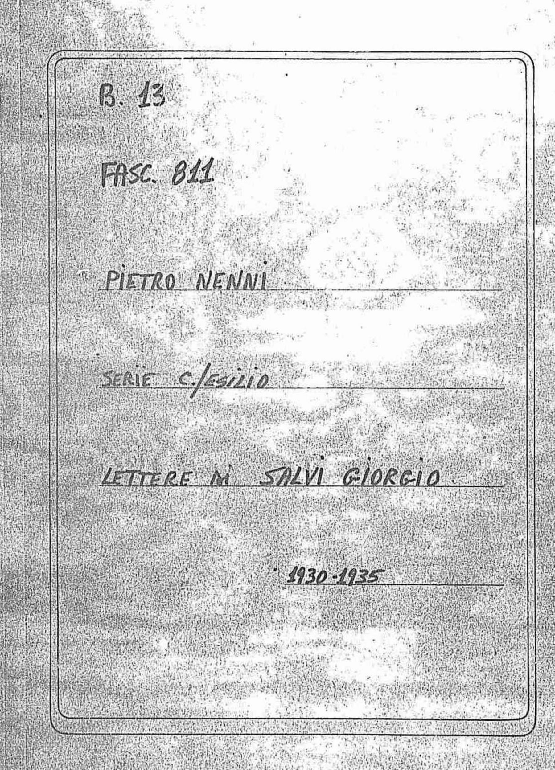 Salvi Giorgio, 1930 apr. 28 - 1935 ago. 25