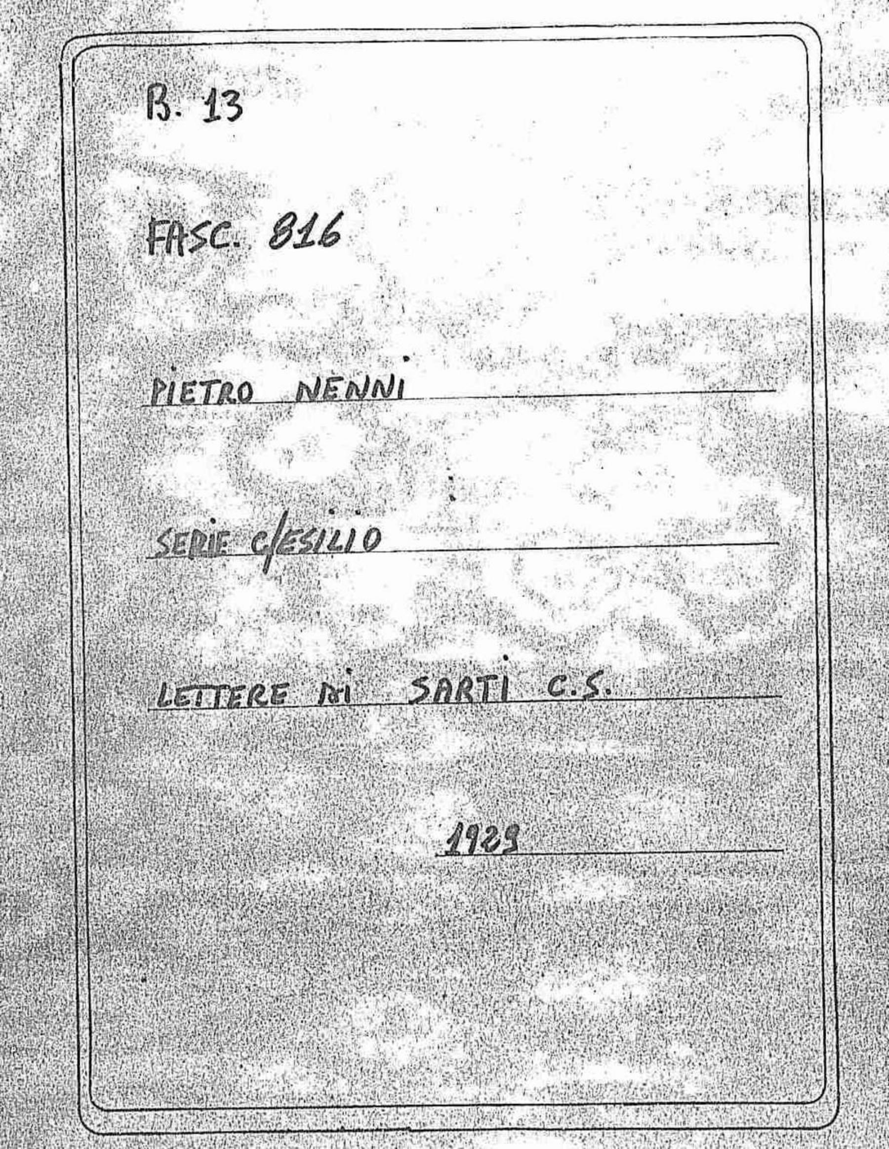Sarti C., 1929 mar. 28 - nov. 19