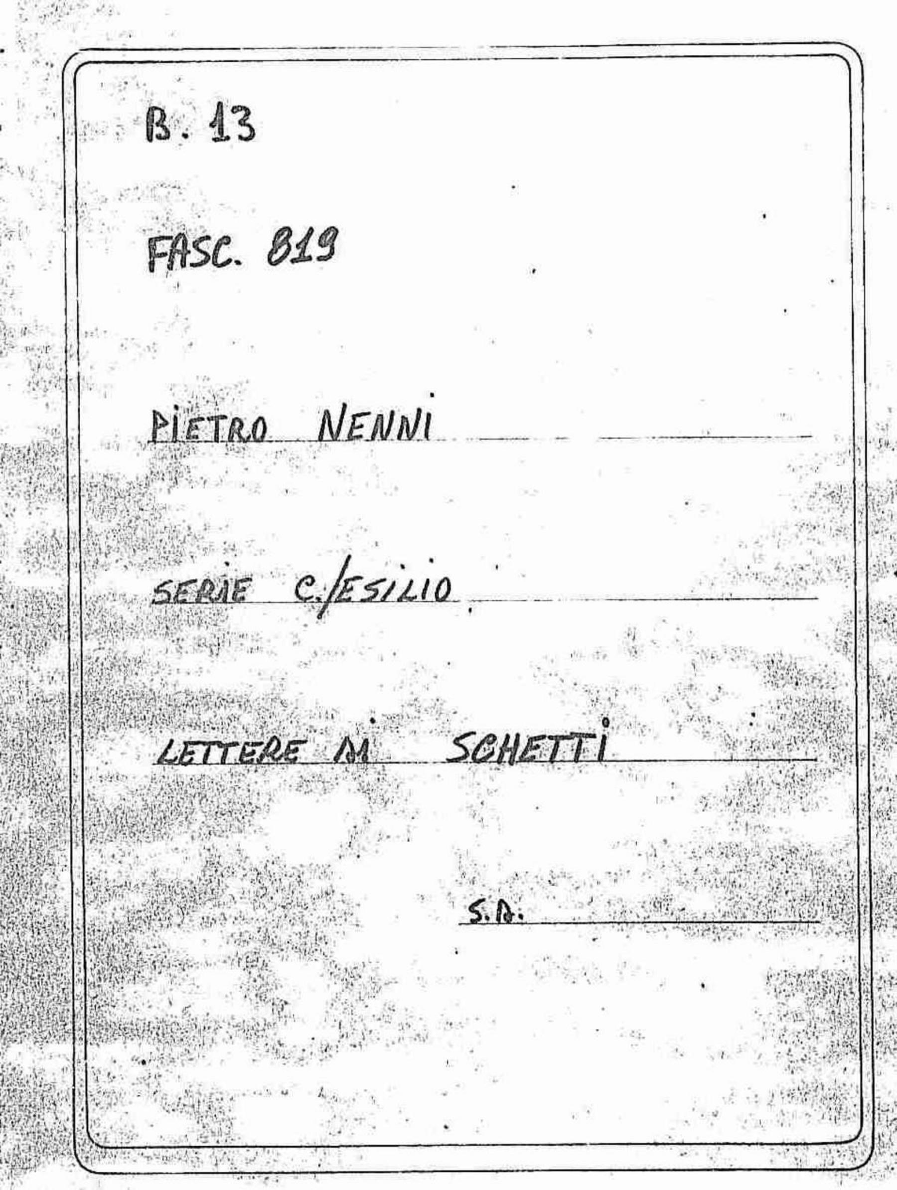 Schetti, s.d.