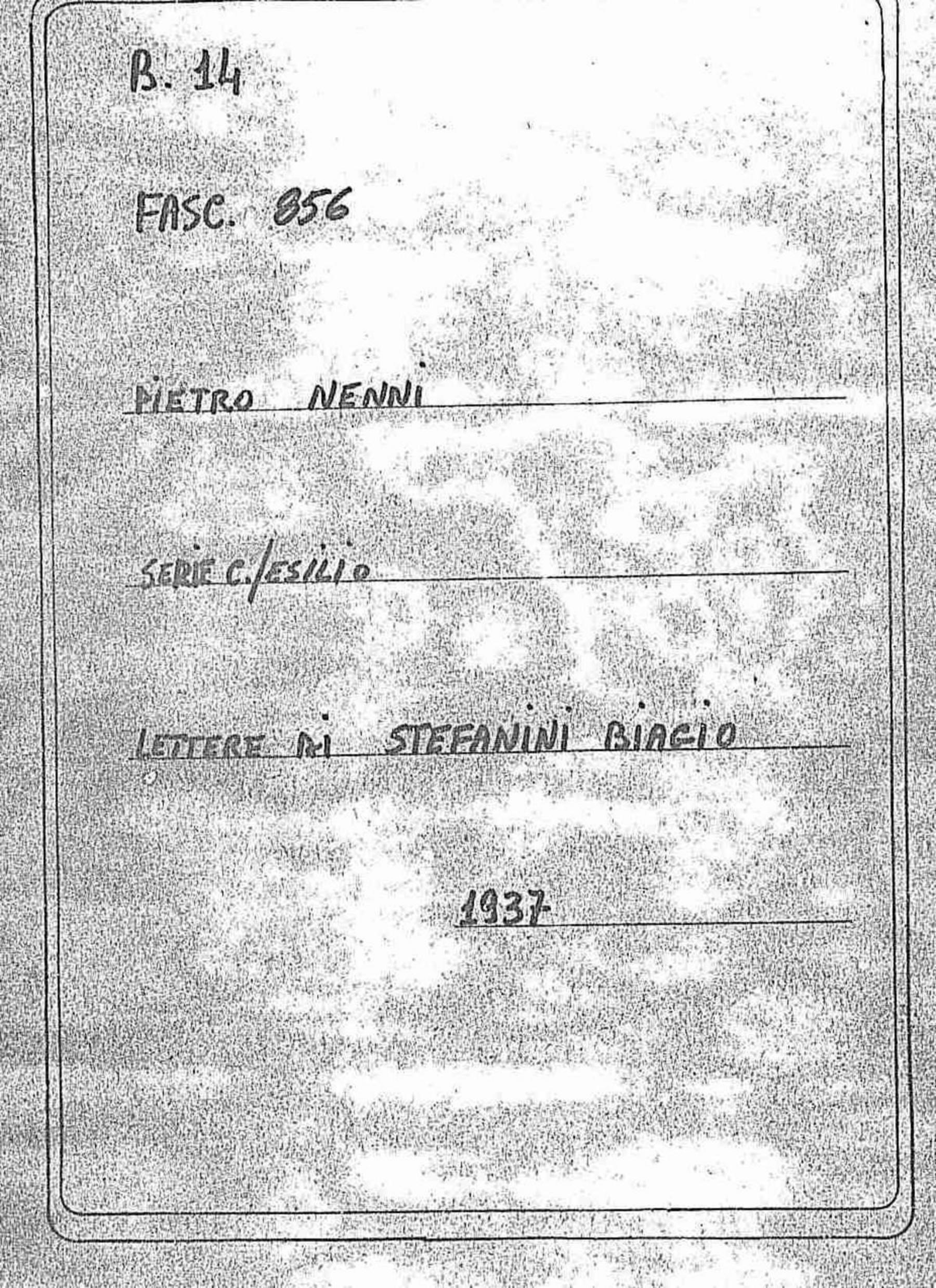Stefanini Biagio, 1937 mag. 4 - ago. 20