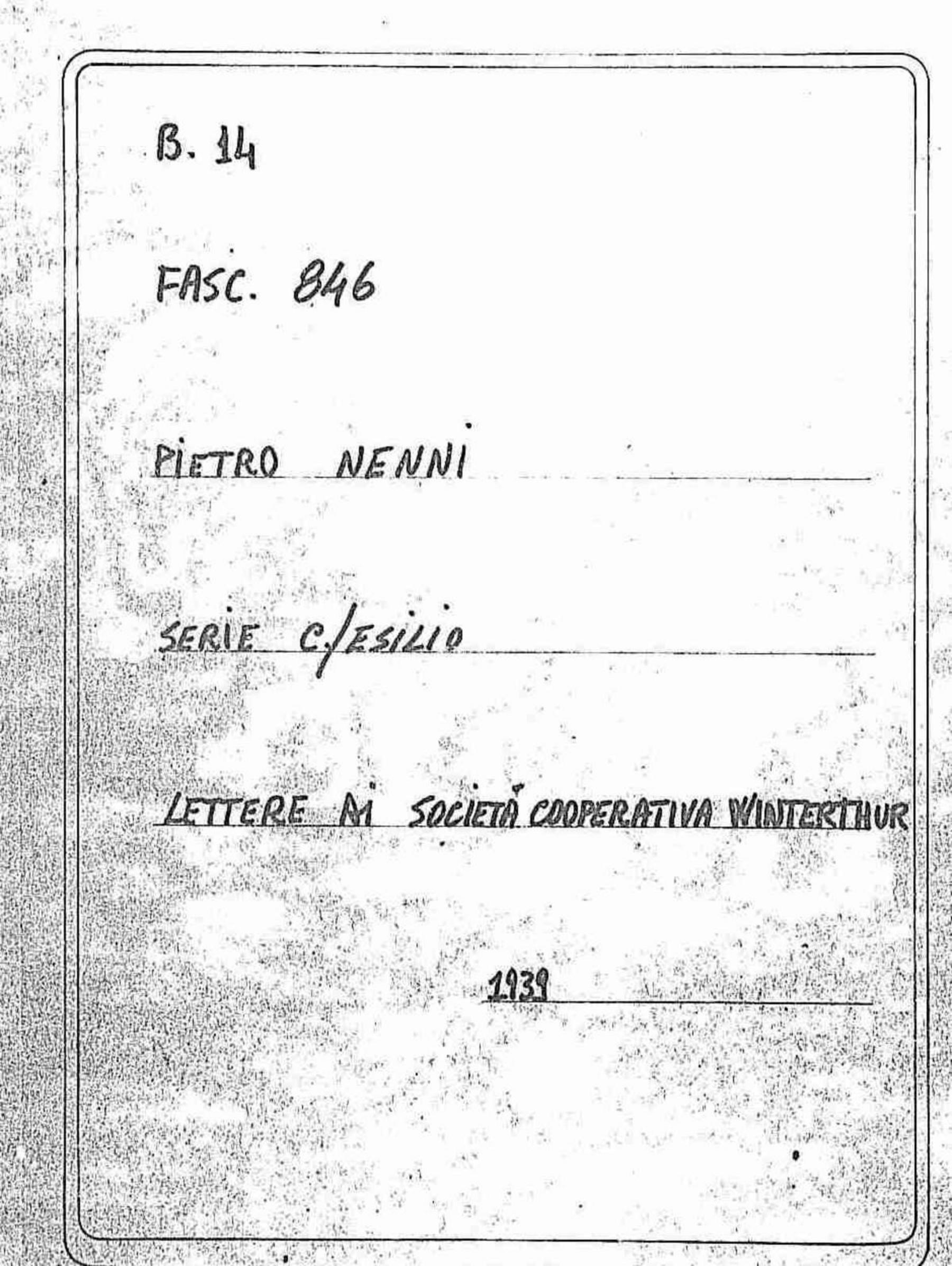 Società Cooperativa Winterthur, 1939 mar. 25