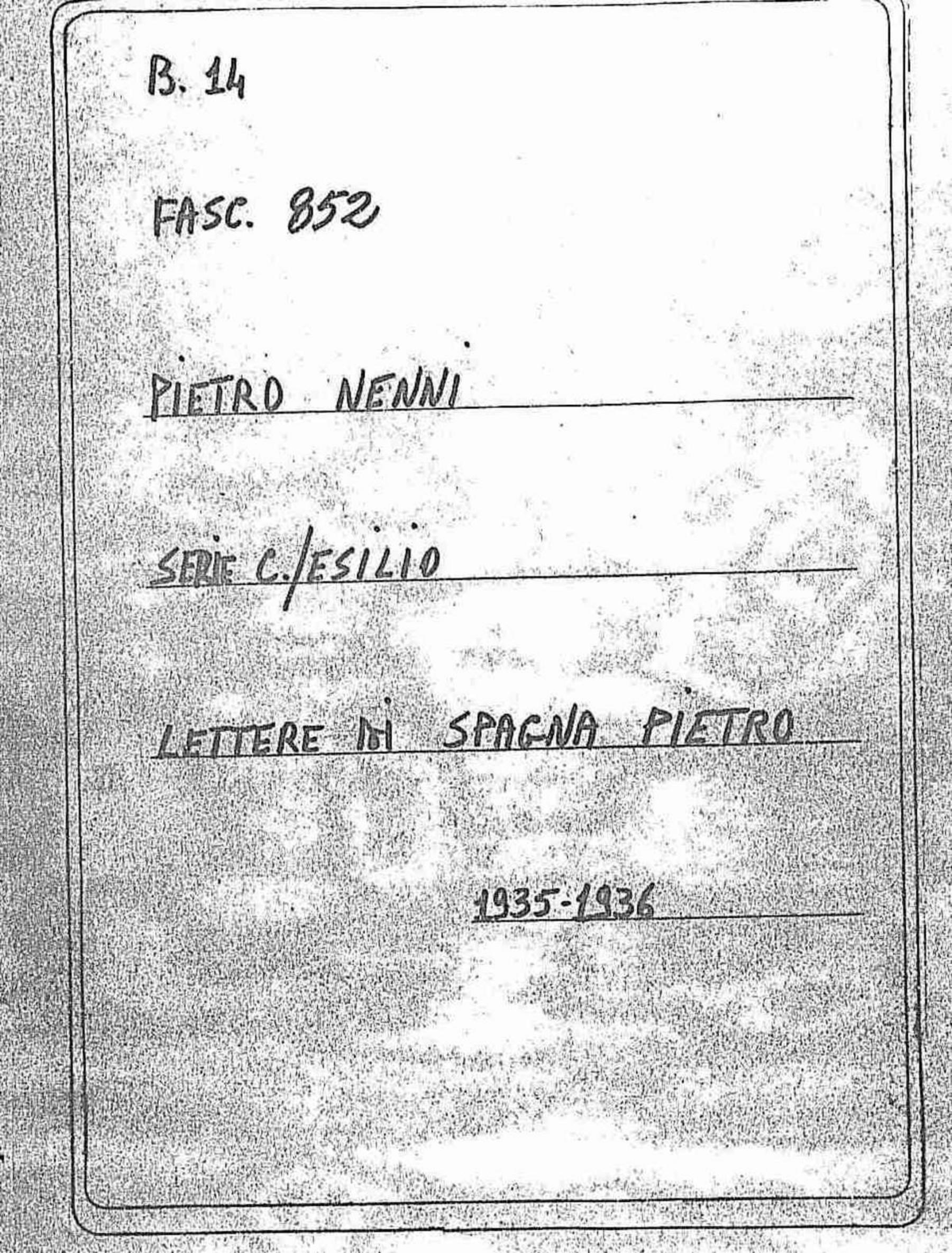 Spagna Pietro, 1935 giu. 24 - 1936 nov. 2