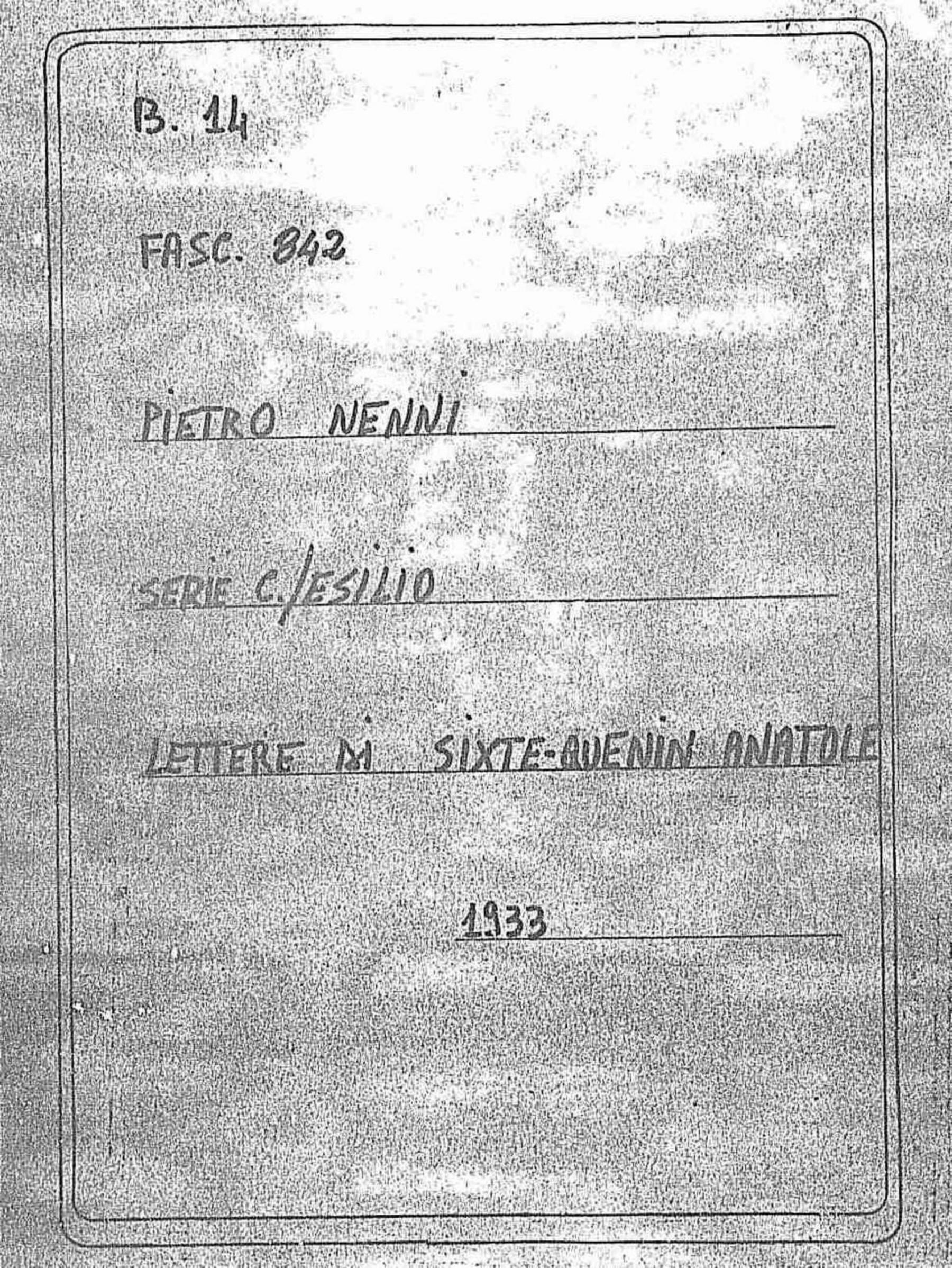 Sixte-Quenin Anatole, 1933 set. 30
