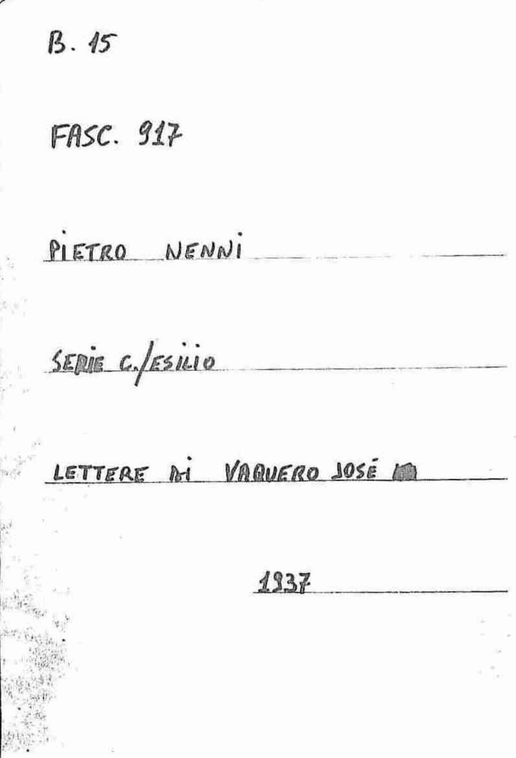 Vaquero José, 1937 apr. 17