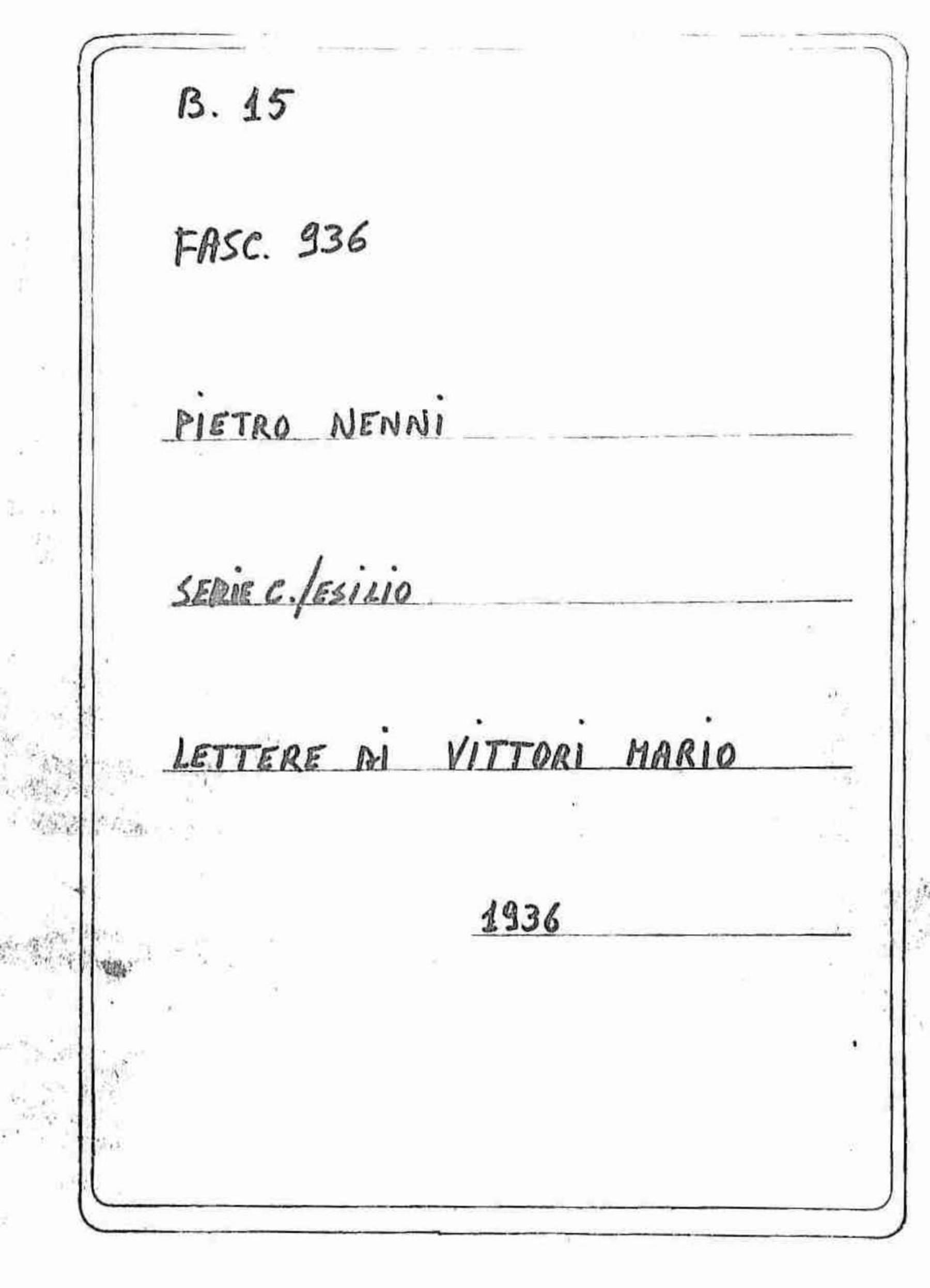 Vittori Mario, 1936 gen. 26