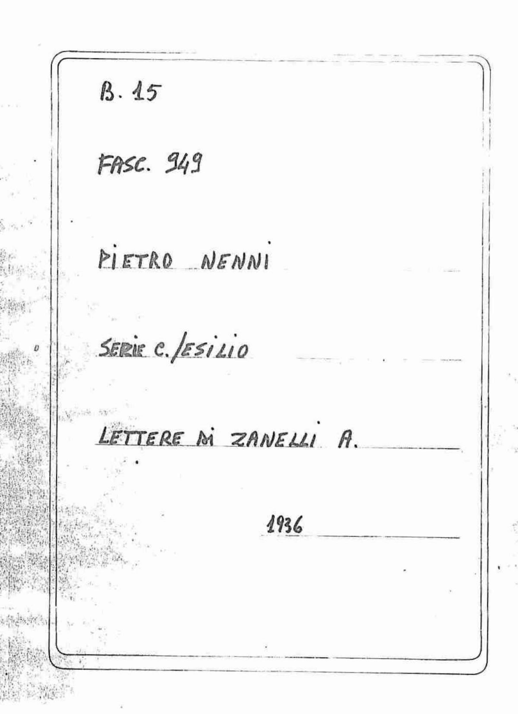 Zanelli A., 1936 gen. 29 - nov. 20