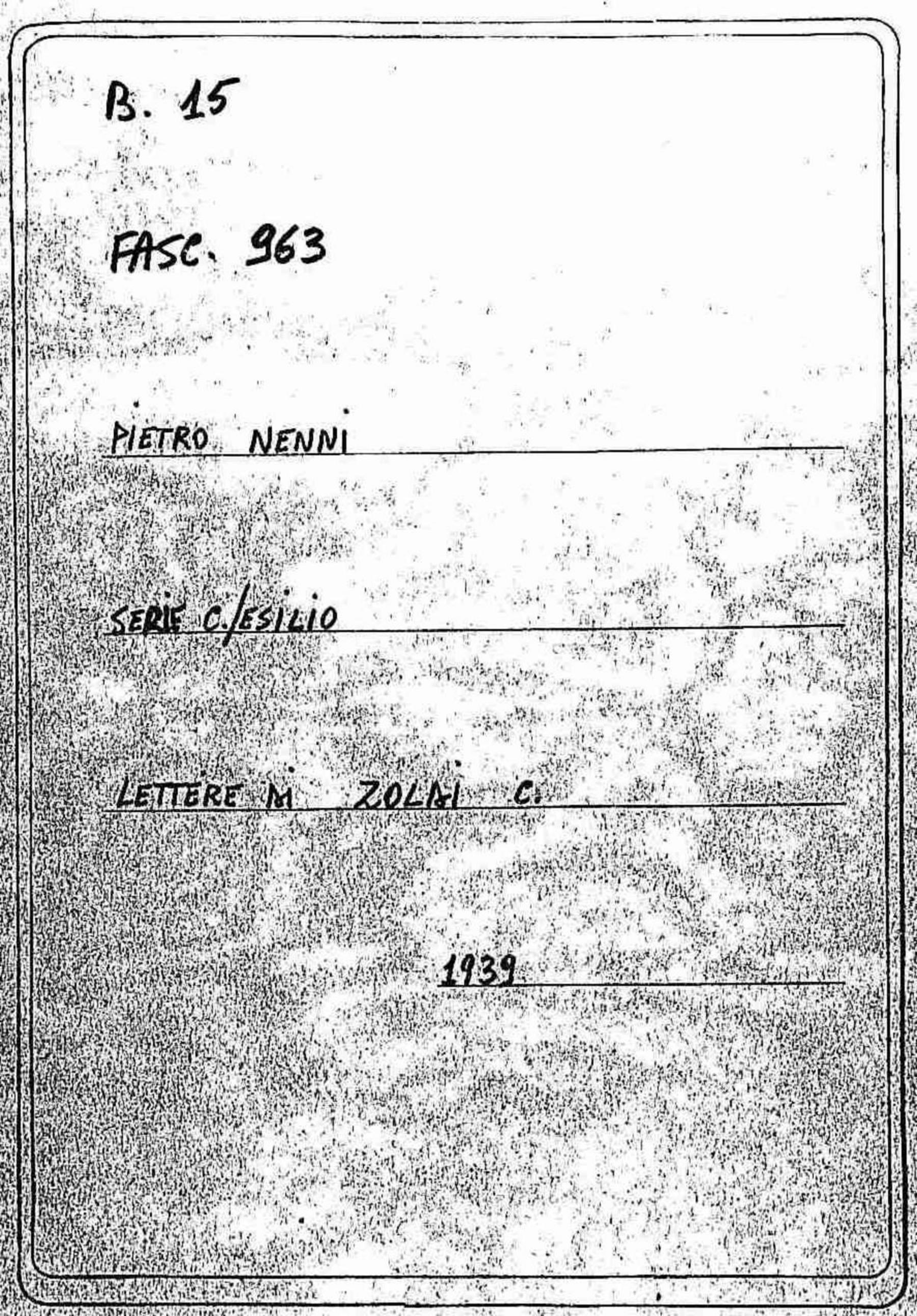 Zoldi C., 1939 feb. 12 - mag. 12