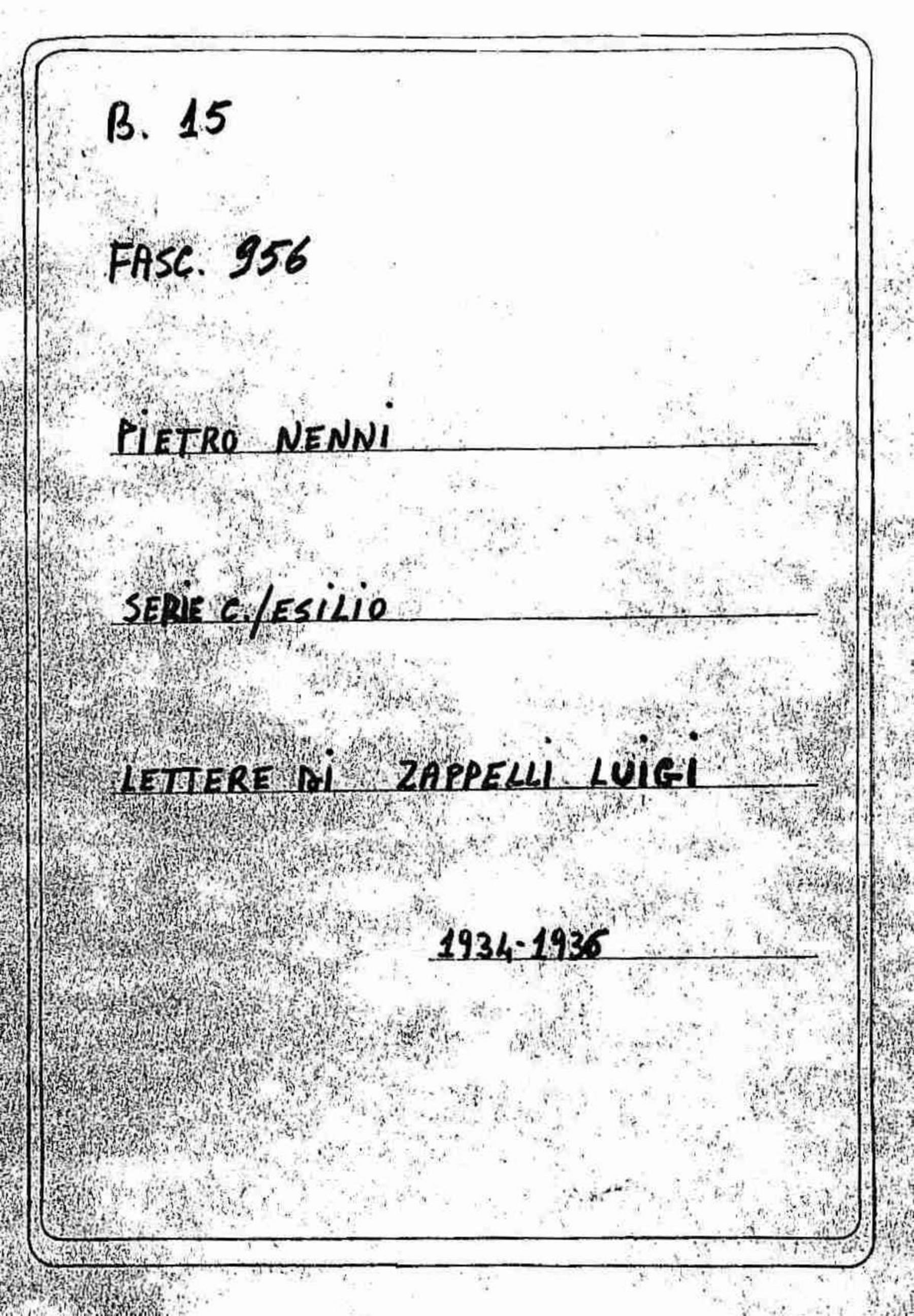 Zappelli Luigi, 1934 lug. 18 - 1936 giu. 12