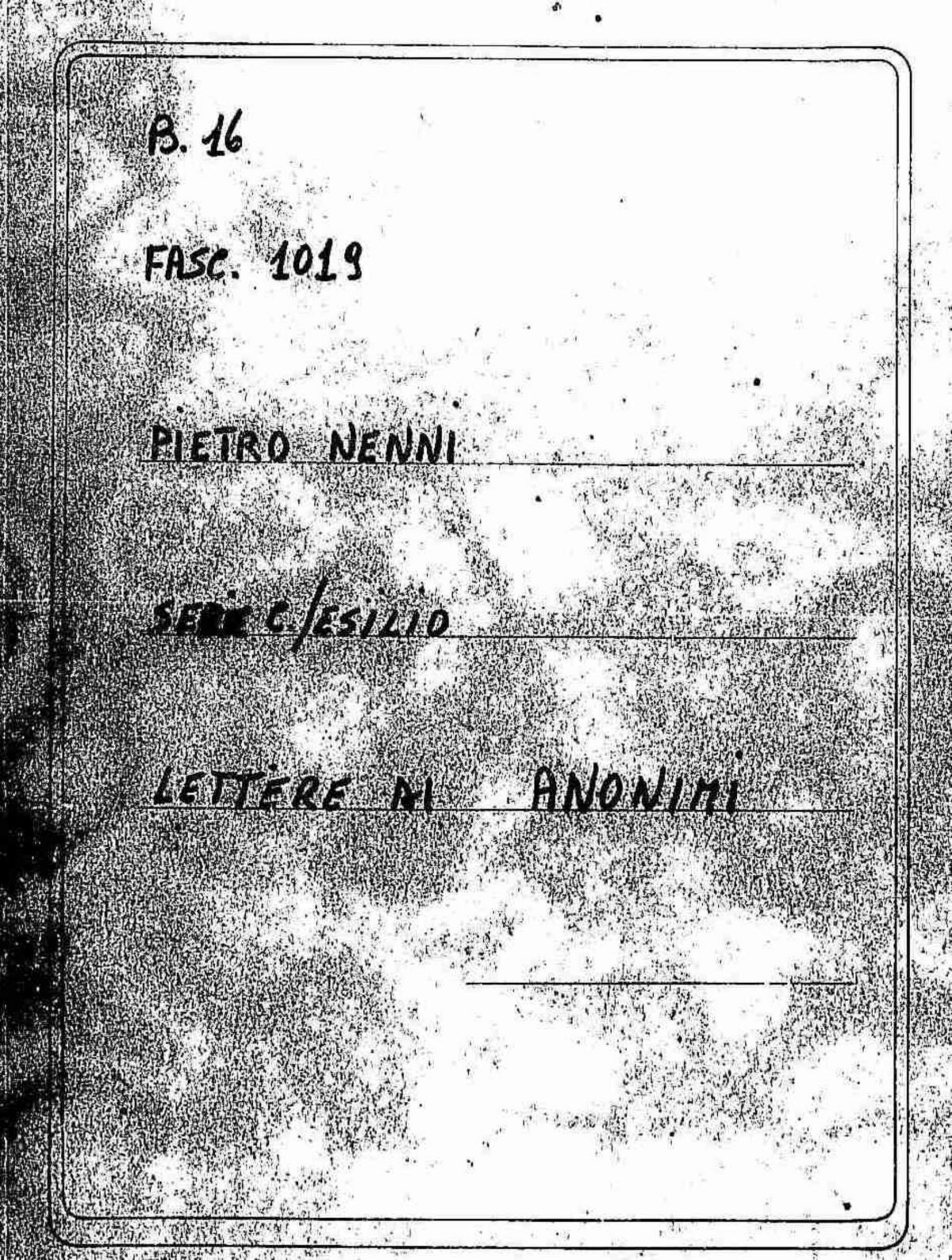 Lettere di anonimi, 1933 nov. 26 - 1938 set.