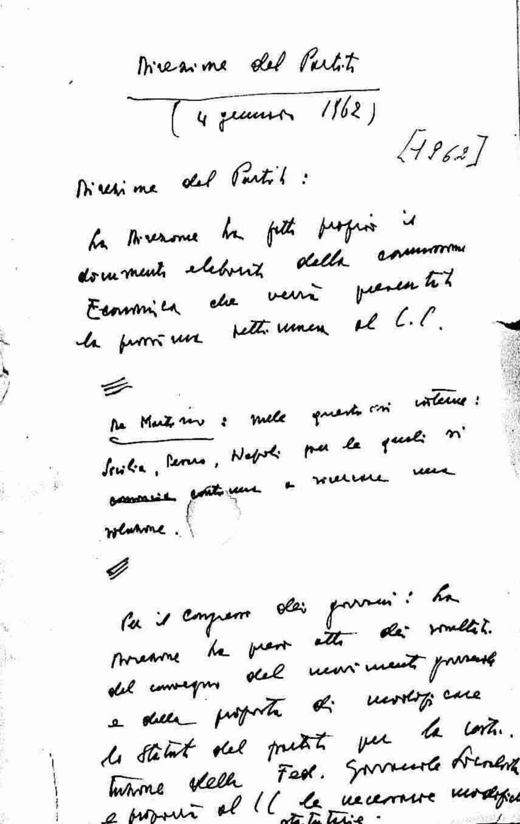 Direzione del PSI dal 4 gennaio al 27 giugno 1962, 1962 gen. - giu.
