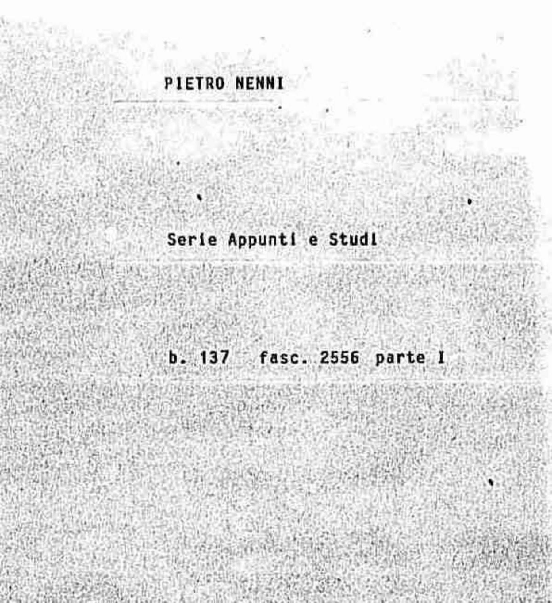 Appunti e intervista "Testimonianza di un secolo", 1979