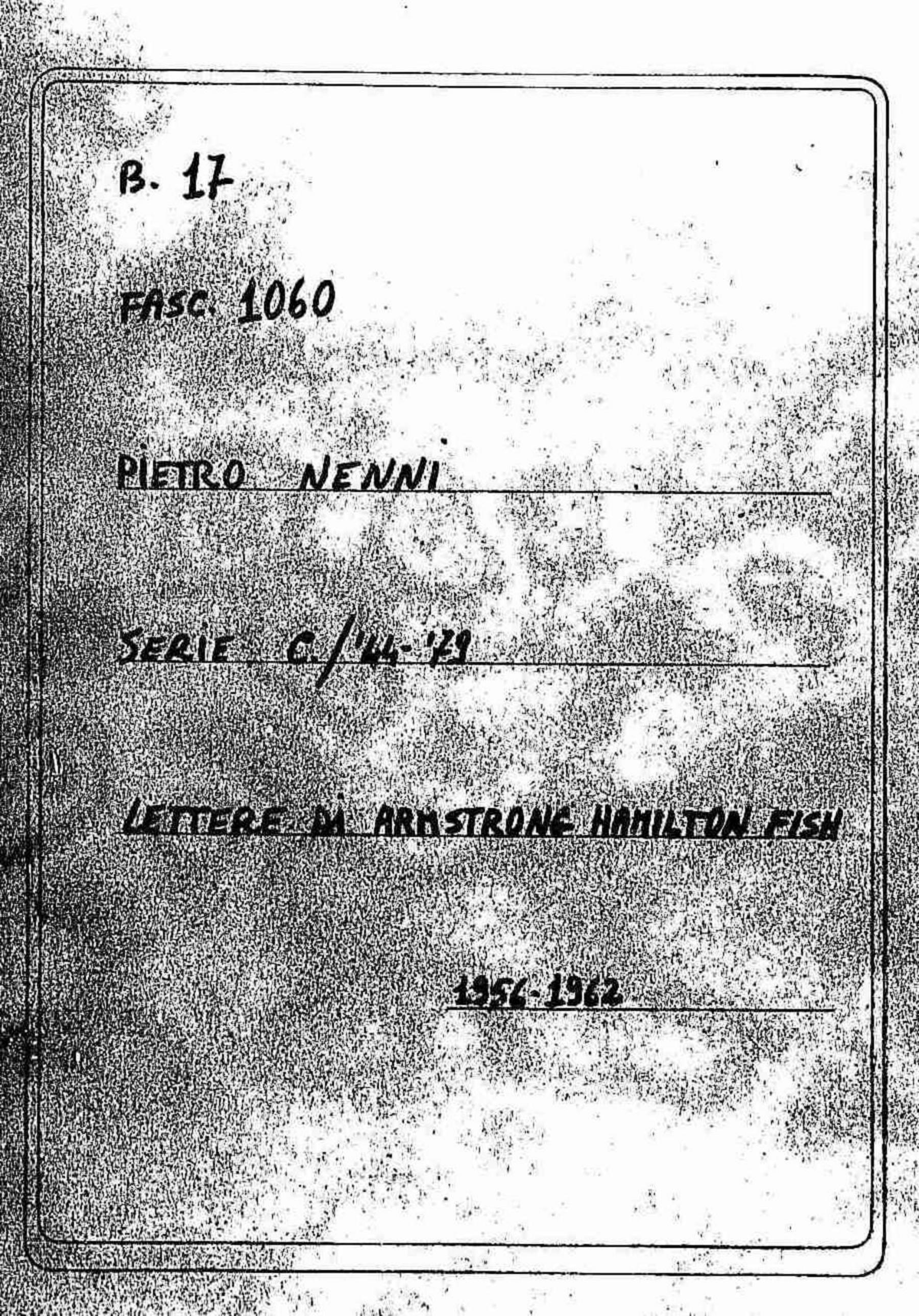 Armstrong Hamilton Fish, 1956 nov. 19 - 1962 set. 12