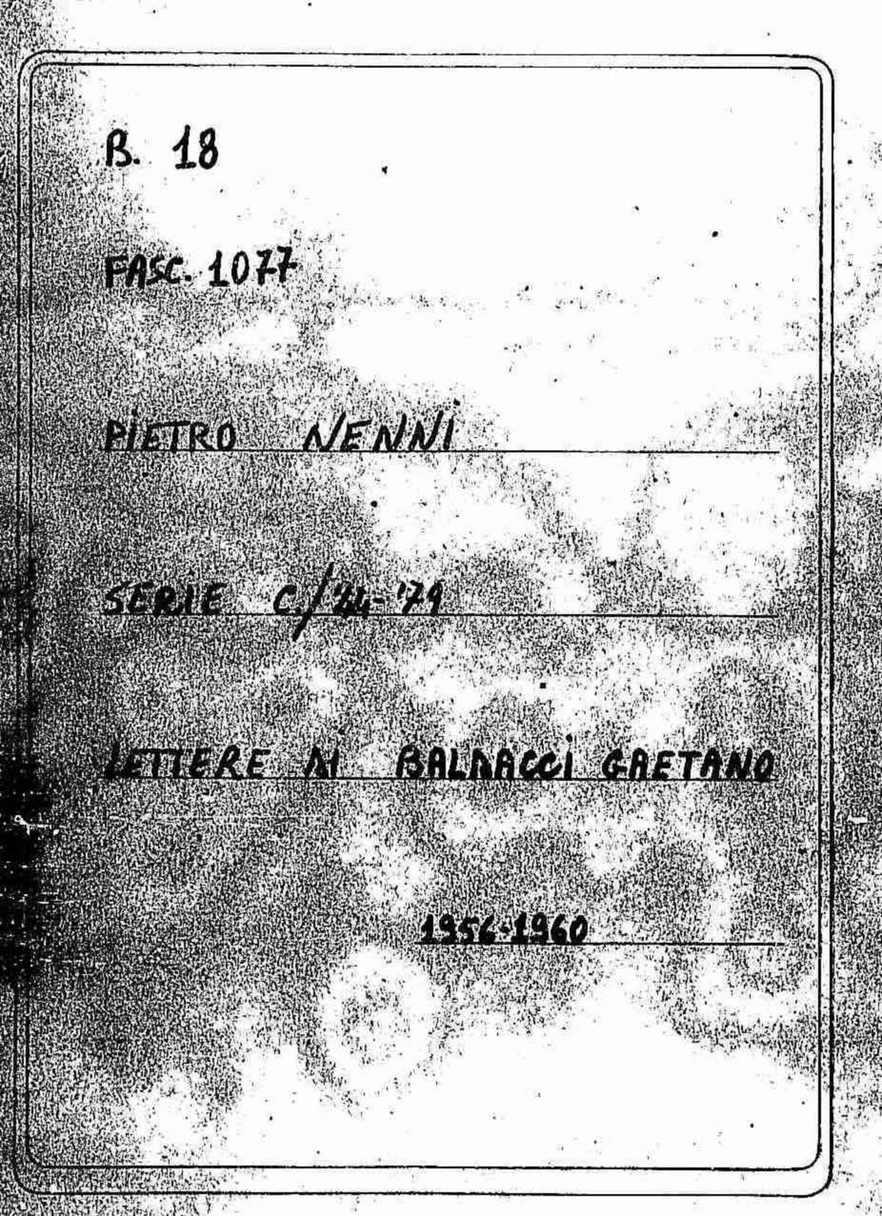 Baldacci Gaetano, 1956 mag. 31 - 1960 nov. 15
