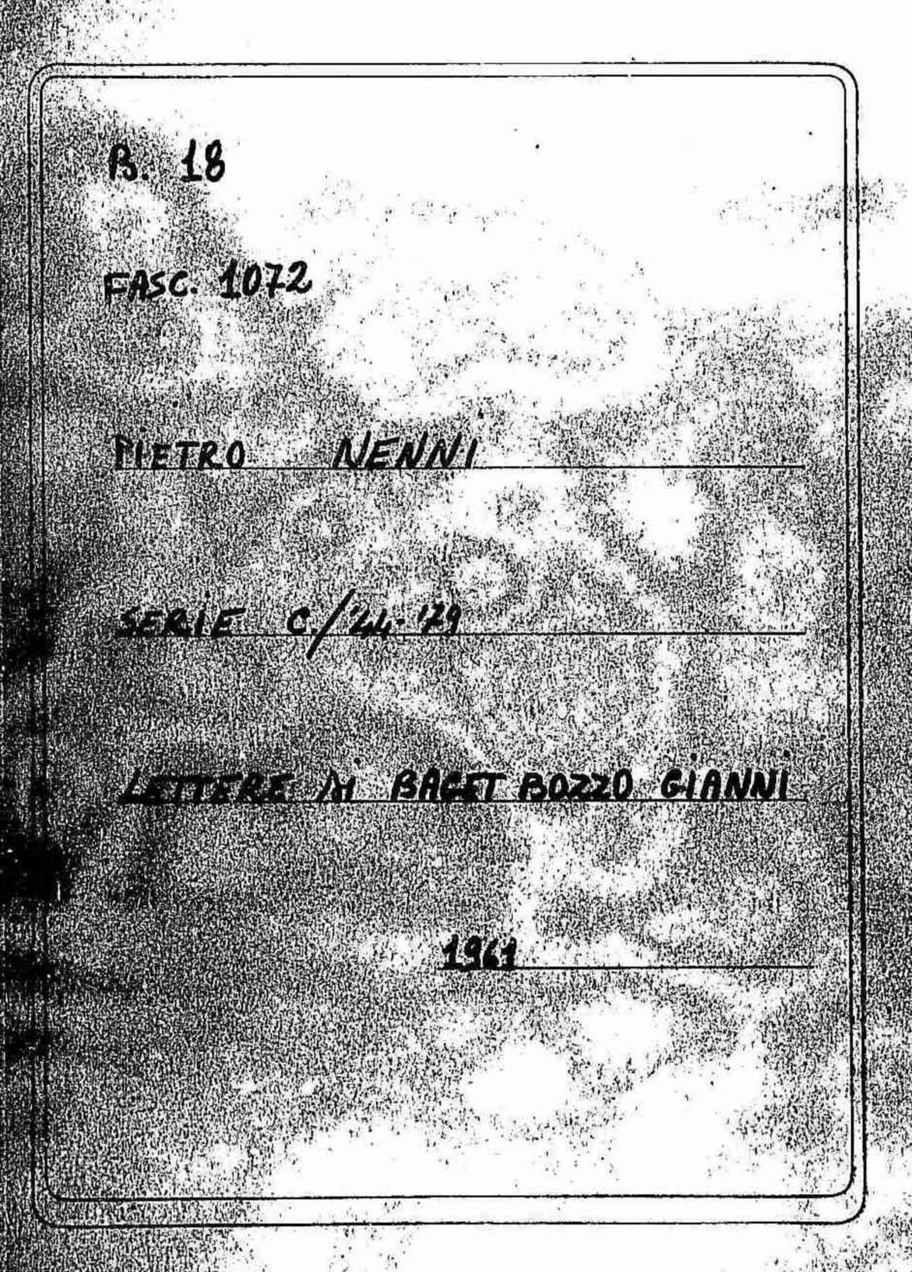 Baget Bozzo Gianni, 1961 mar. 31