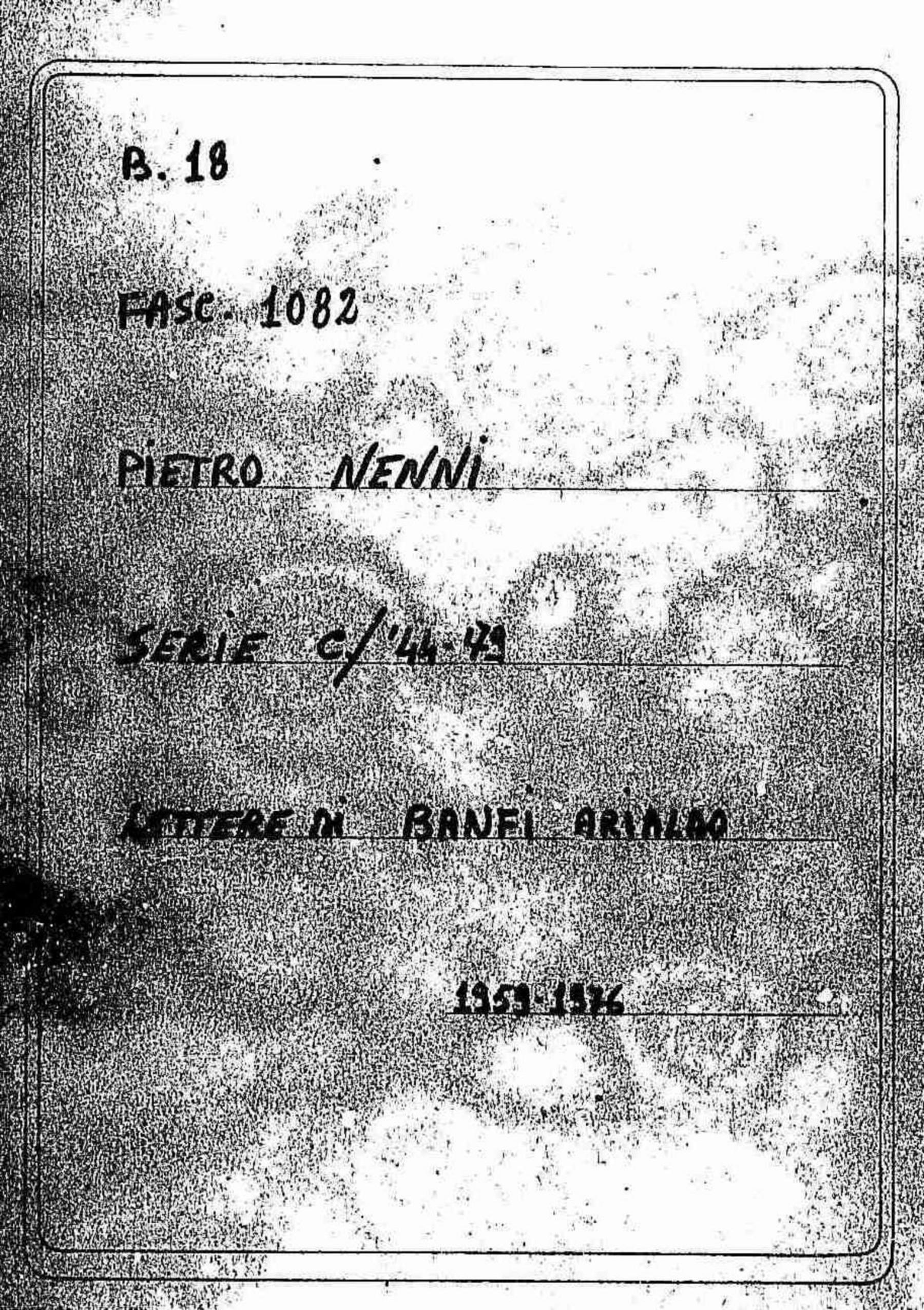 Banfi Arialdo, 1959 mar. 13 - 1964 gen. 30