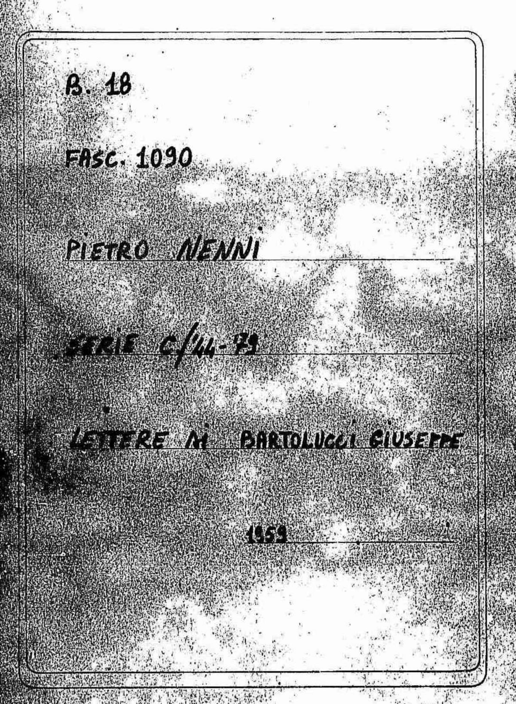 Bartolucci Giuseppe, 1959 nov. 1