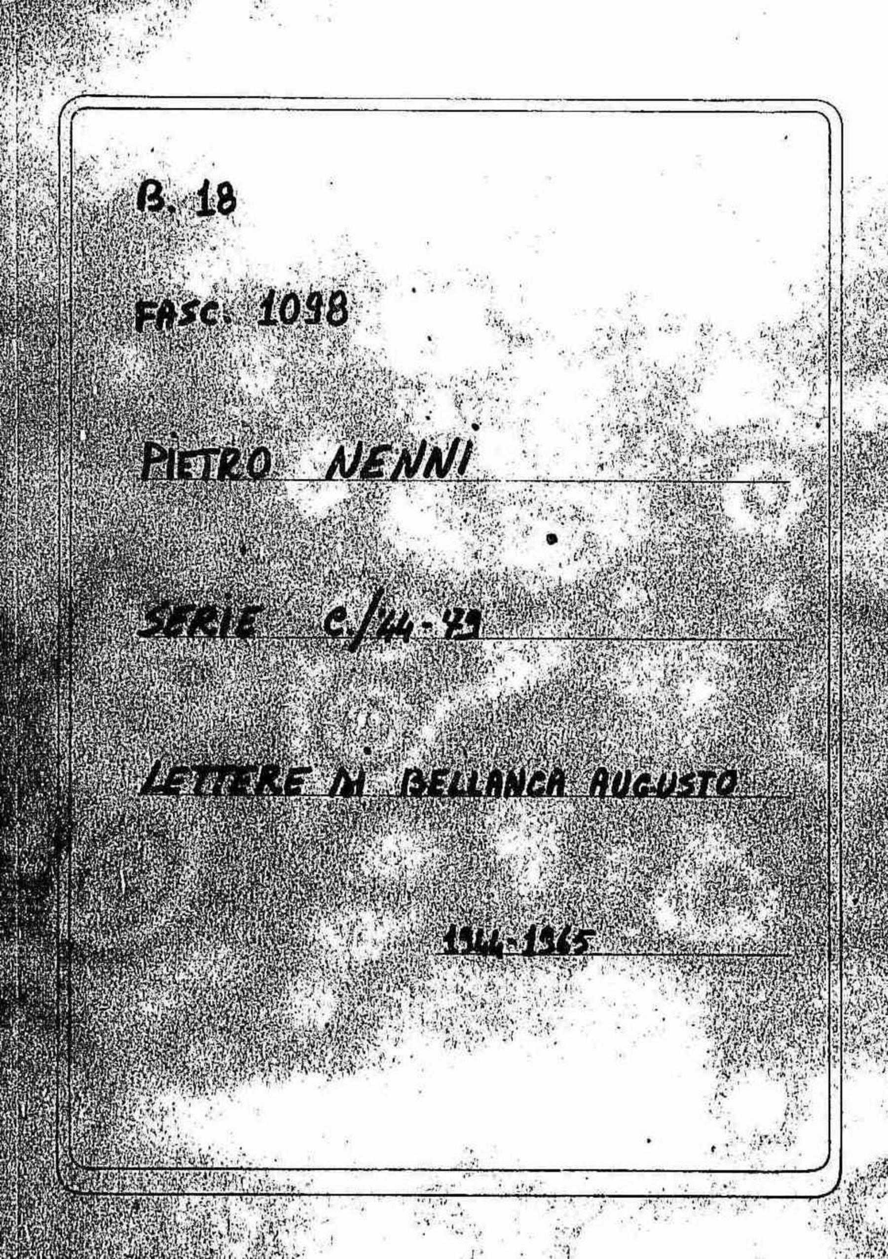 Bellanca Augusto, 1944 ago. 8 - 1965 ott. 6
