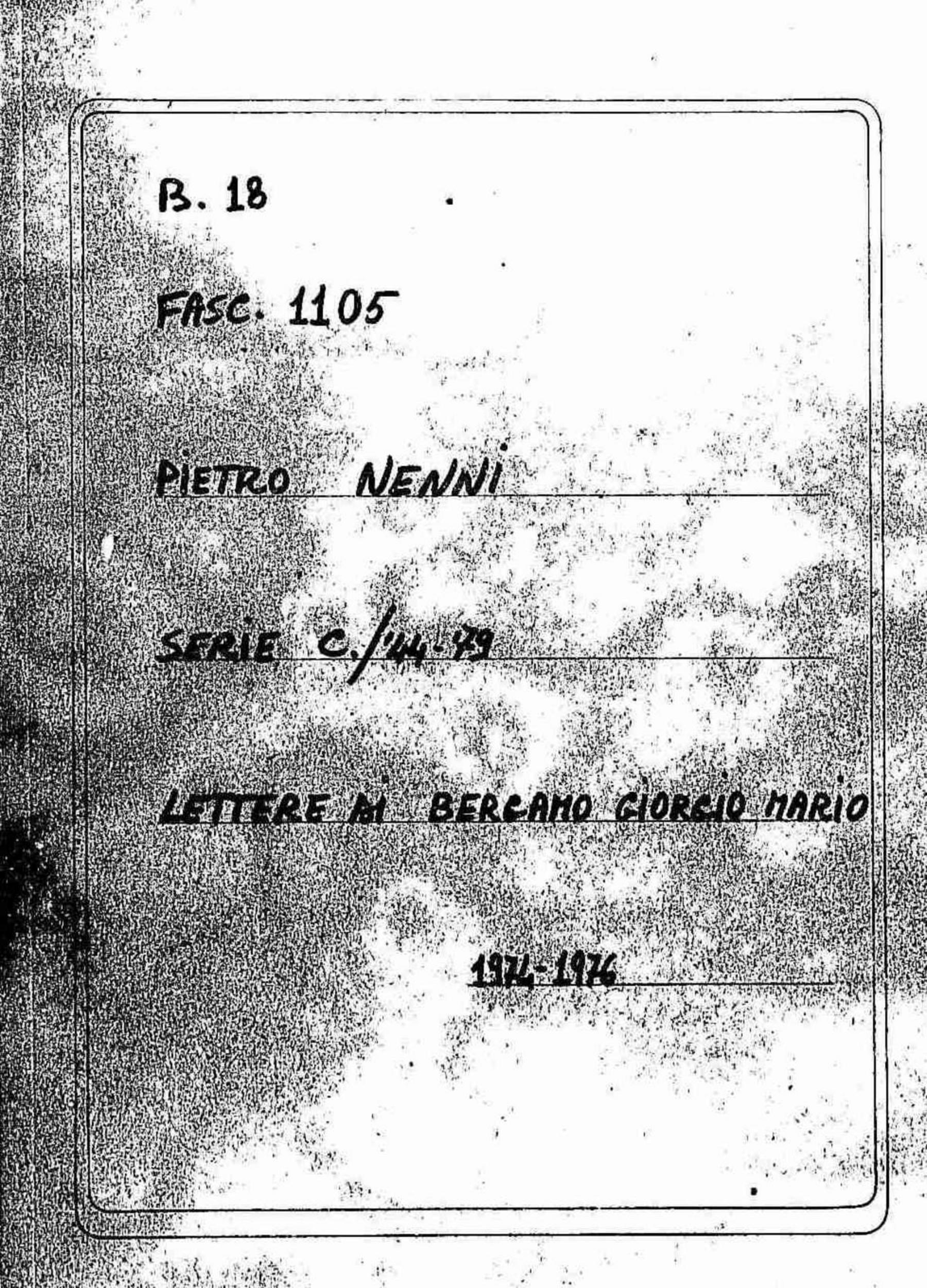 Bergamo Giorgio Mario, 1974 apr. 21 - 1976 dic. 18