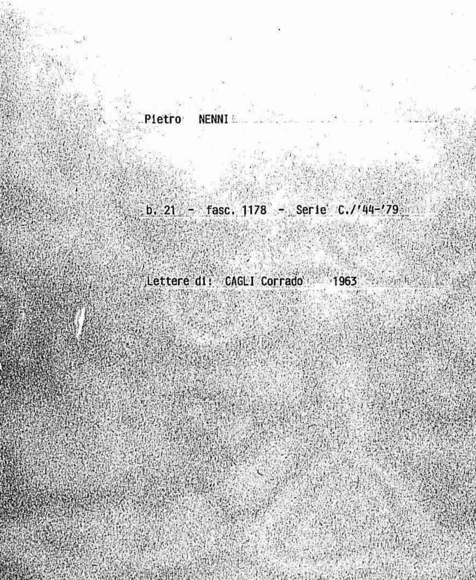 Cagli Corrado, 1963 feb. 1