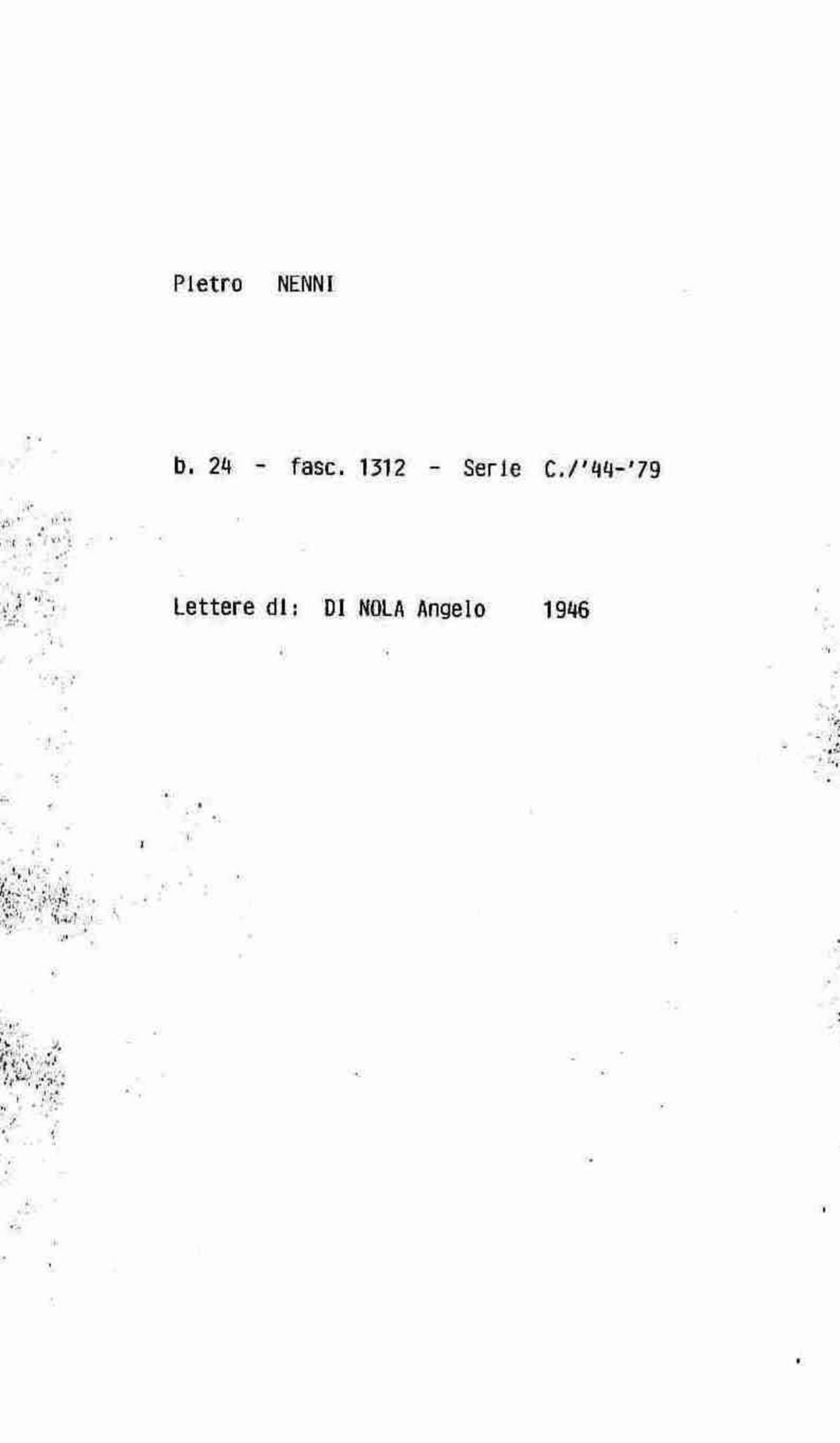 Di Nola Angelo, 1946 nov. 30