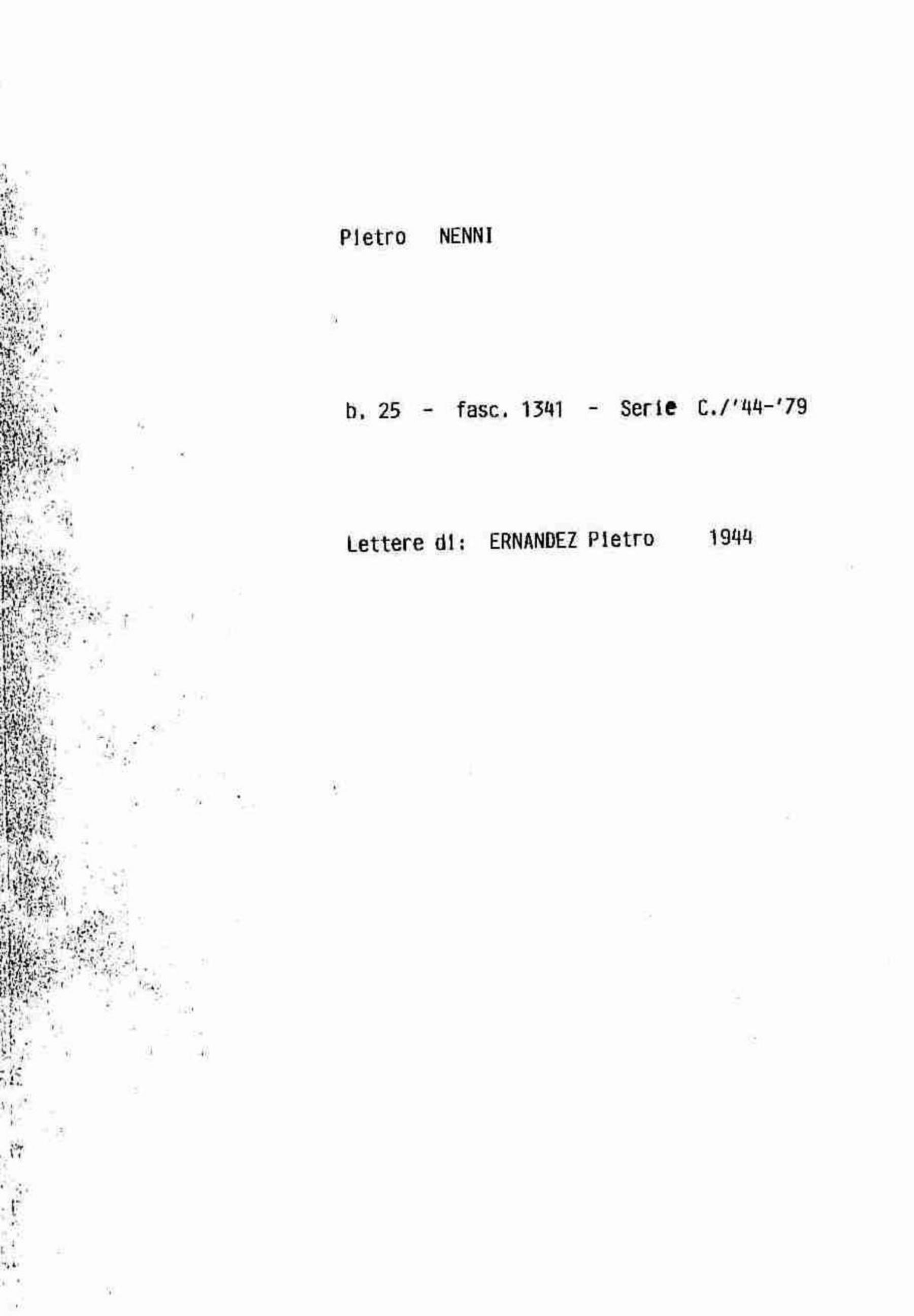 Ernandez Pietro, 1944 giu. 18 - dic. 23