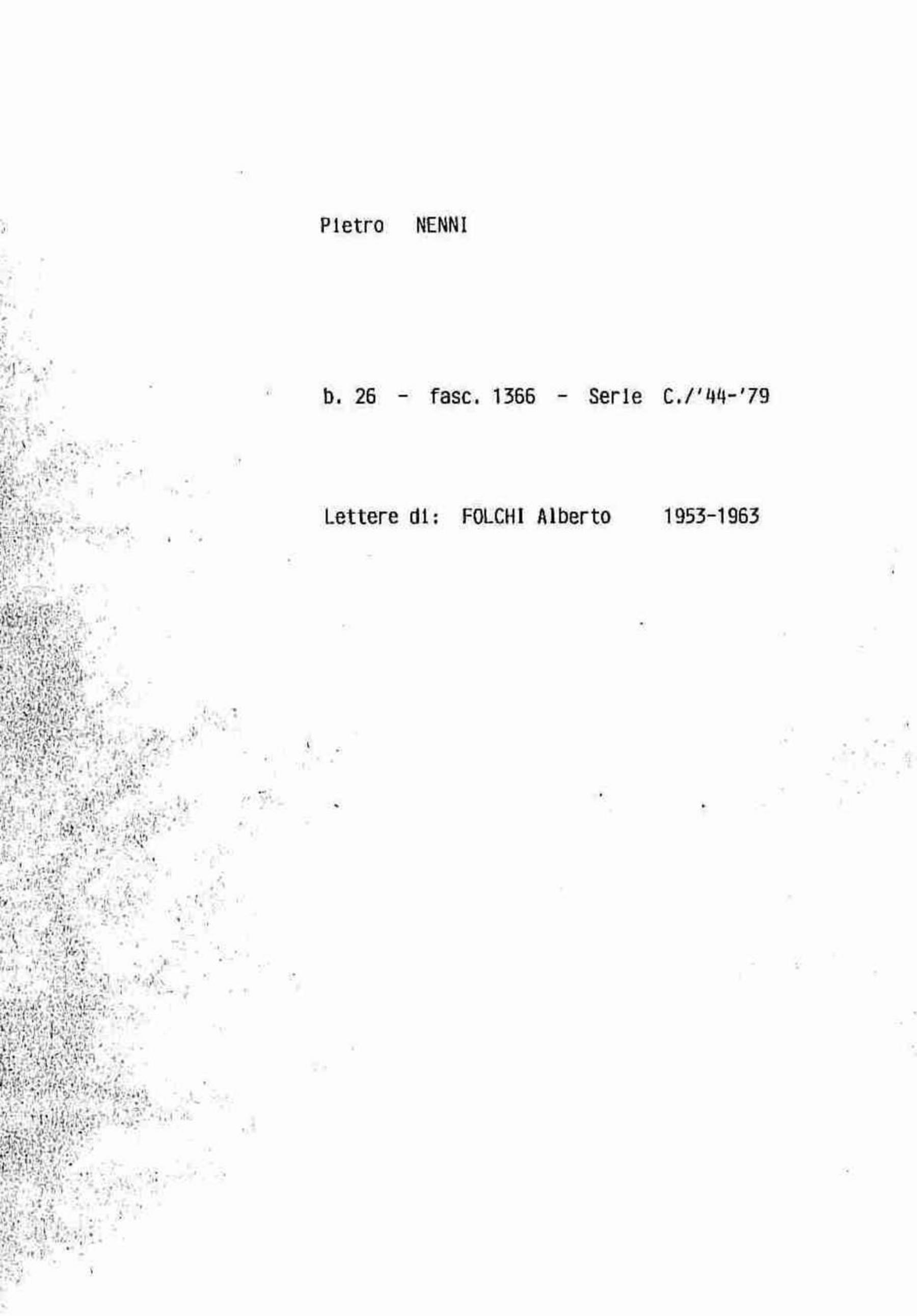 Folchi Alberto, 1953 ott. 24 - 1963 ago. 5