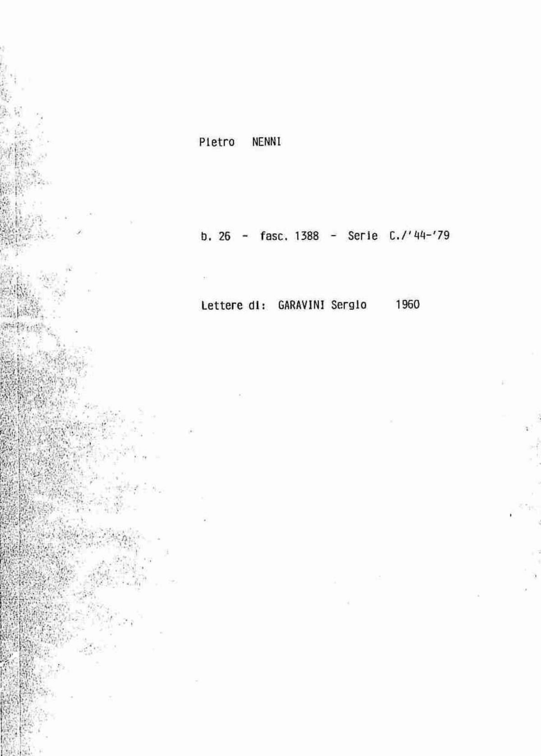 Garavini Sergio, 1960 nov. 5