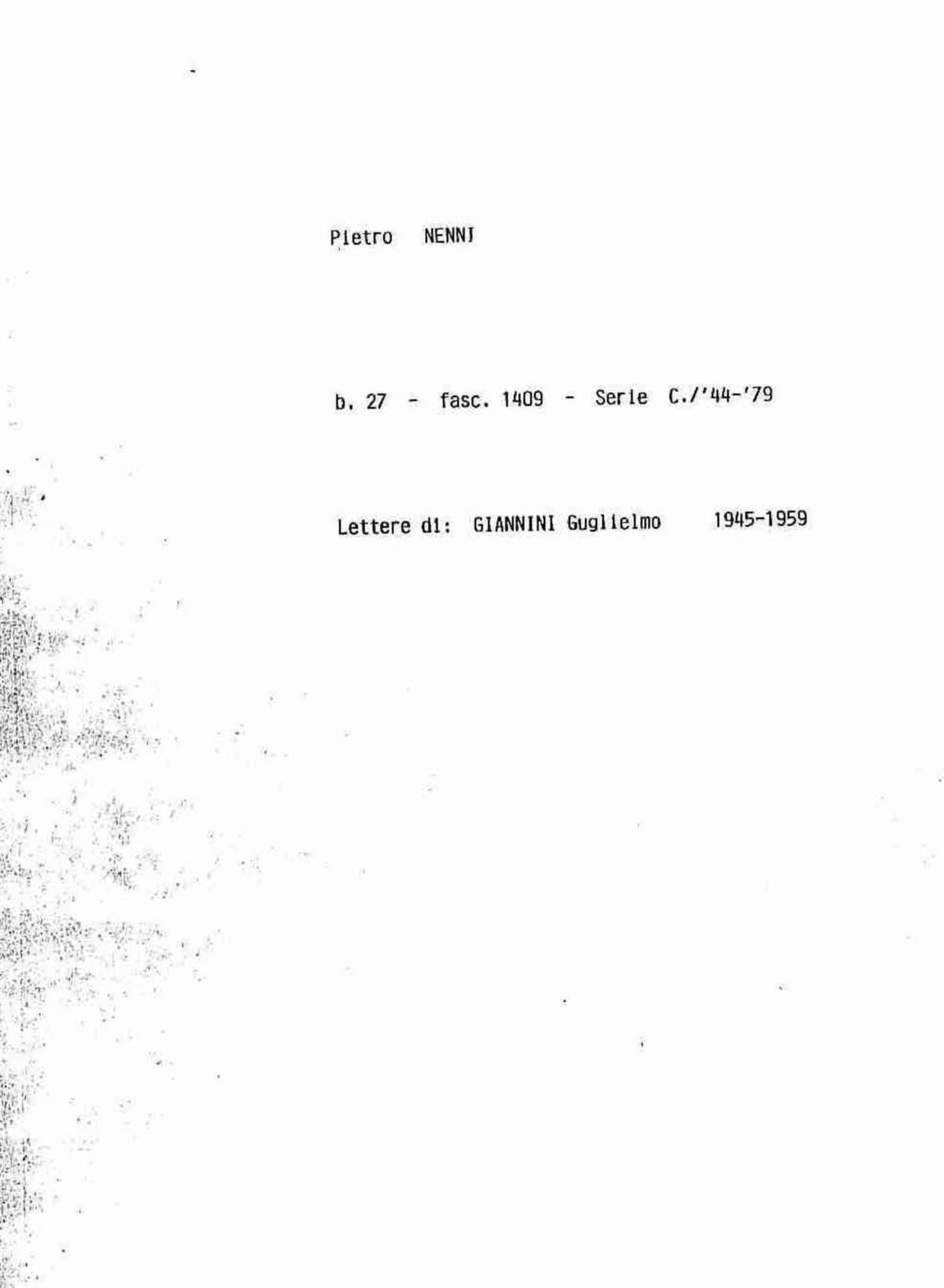 Giannini Guglielmo, 1945 mar. 30 - giu. 29
