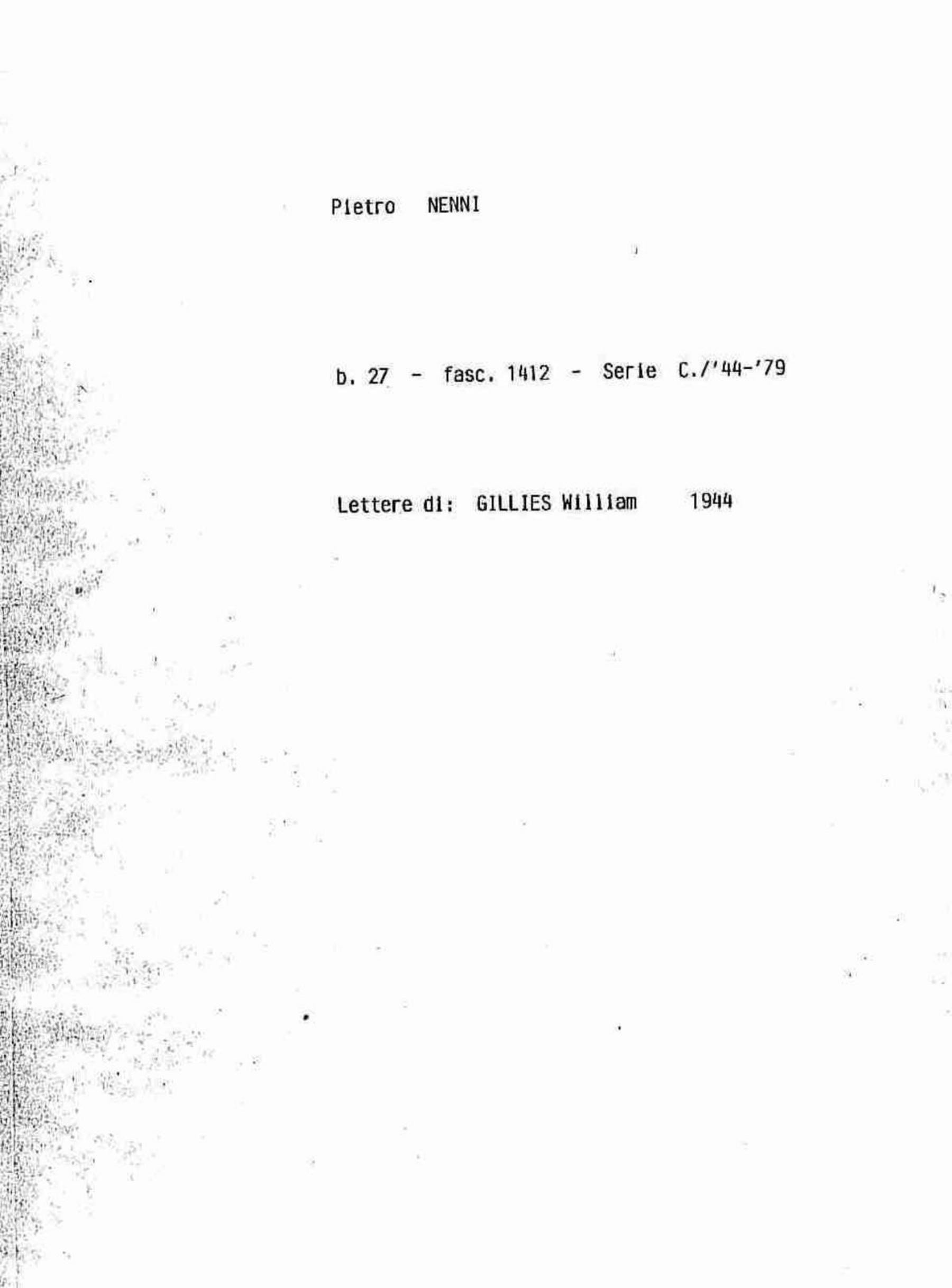 Gillies William, 1944 lug. 31