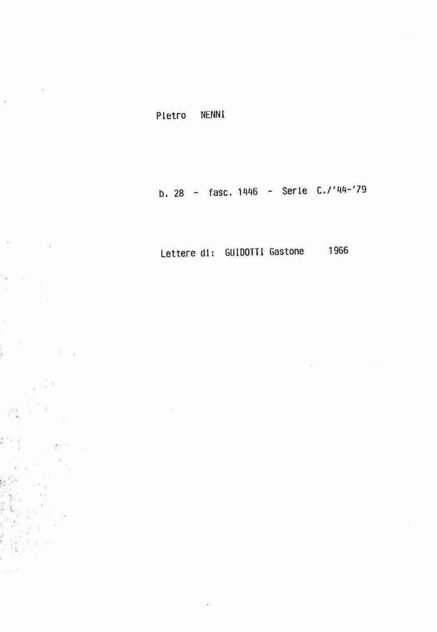 Guidotti Gastone, 1966 gen. 20 - 26