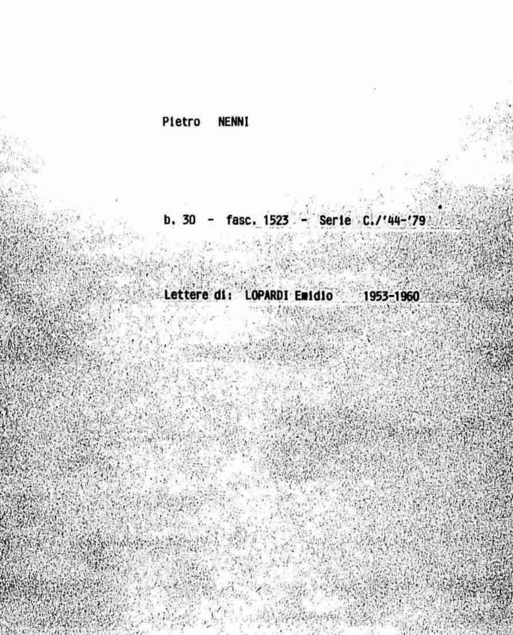 Lopardi Emidio, 1953 gen. 11 - 1960 mar. 11