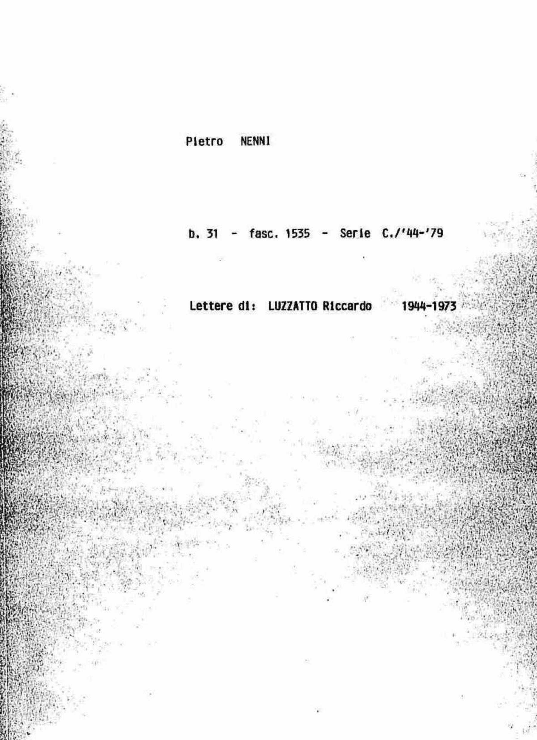 Luzzatto Riccardo, 1944 lug. 13 - 1973 nov. 22