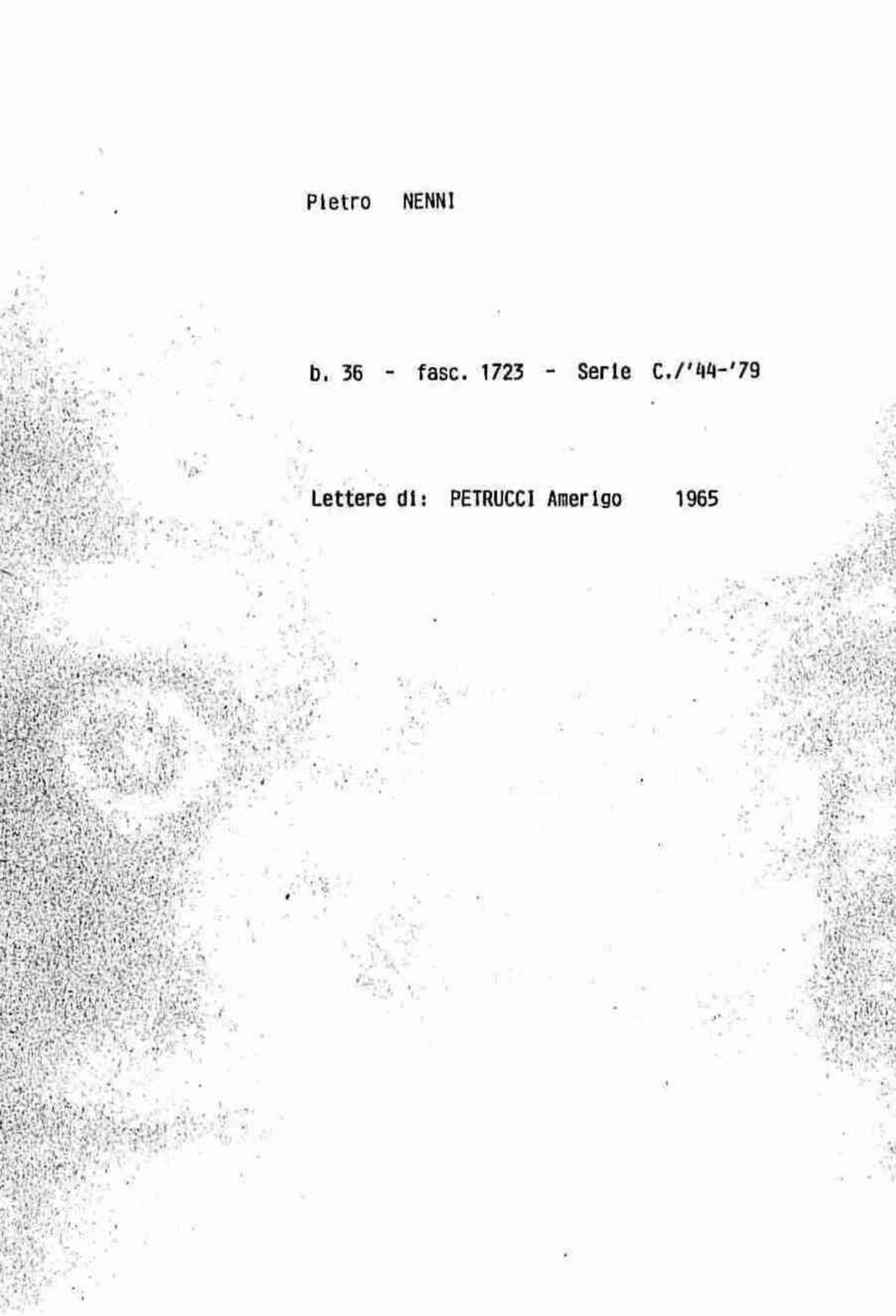 Petrucci Amerigo, 1965 apr. - mag. 5