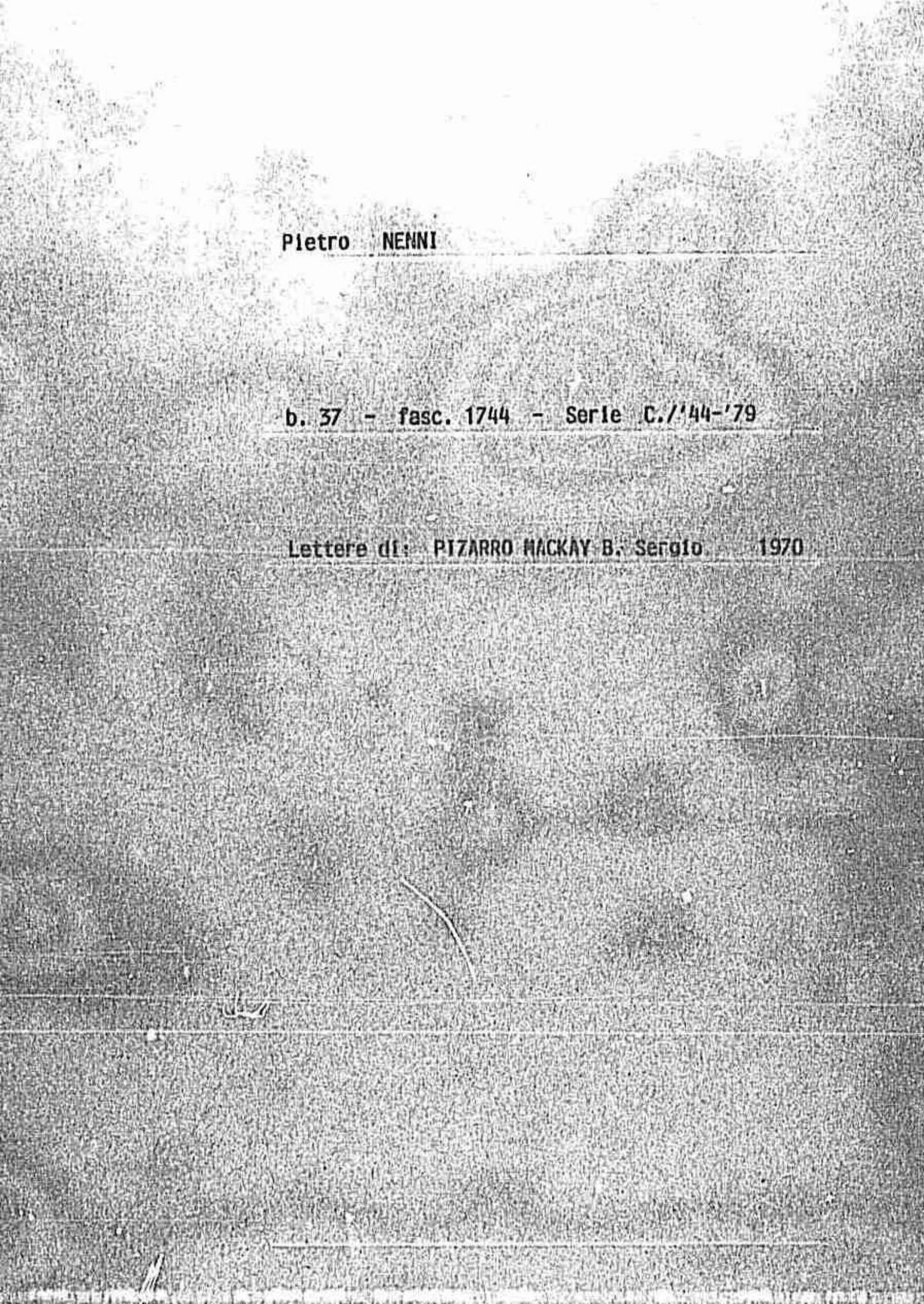 Pizarro Mackay B. Sergio, 1970 ott. 27 - 28