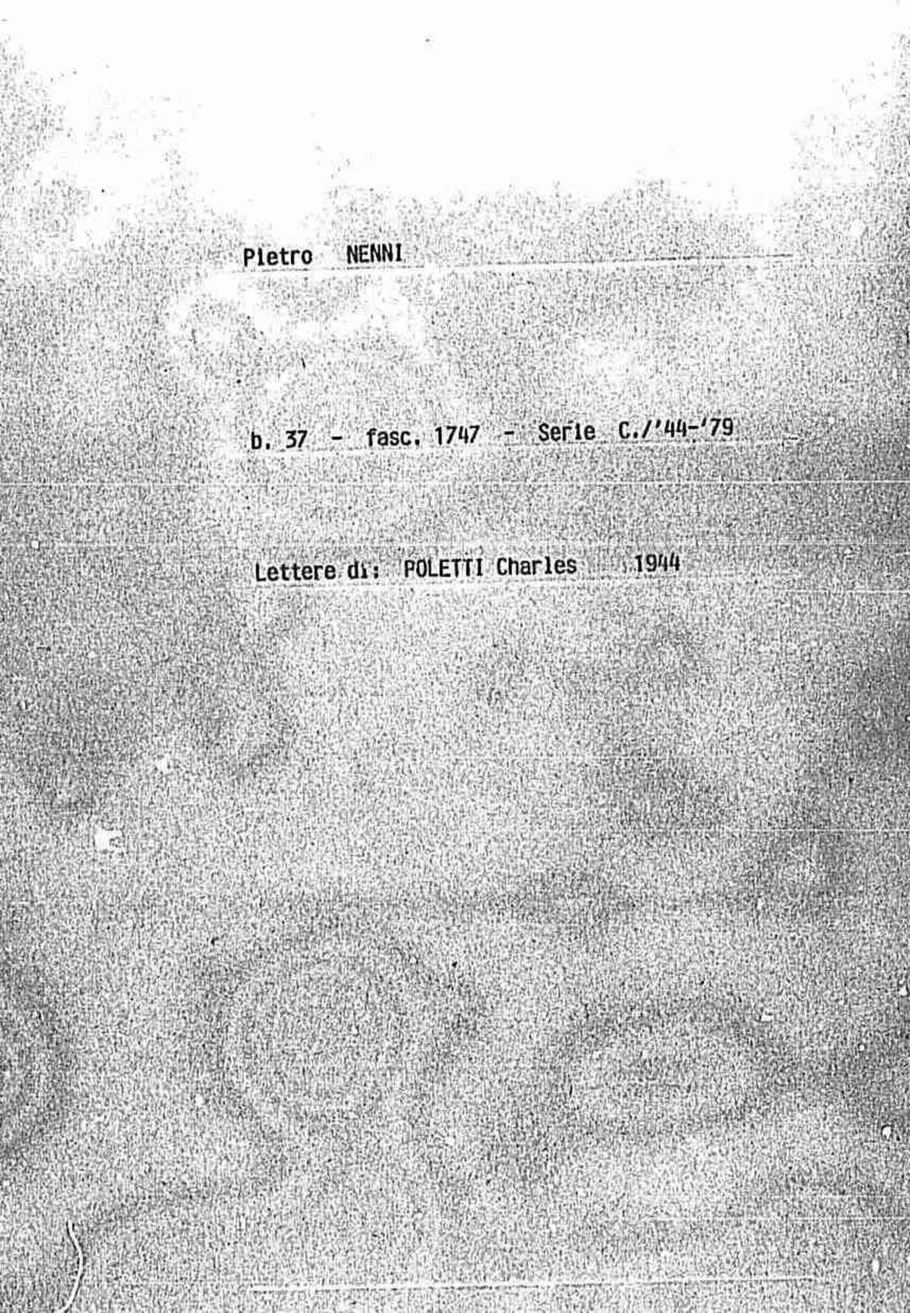 Poletti Charles, 1944 lug. 19 - nov. 10