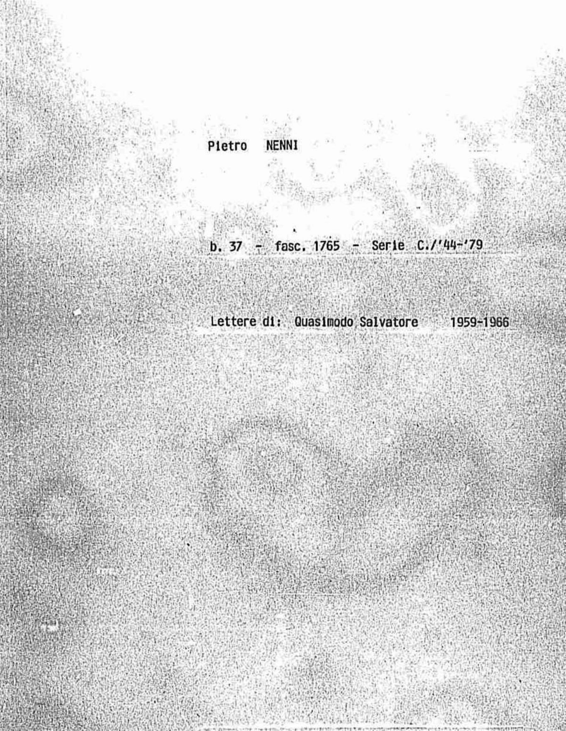 Quasimodo Salvatore, 1959 ott. 31 - 1966 ott.
