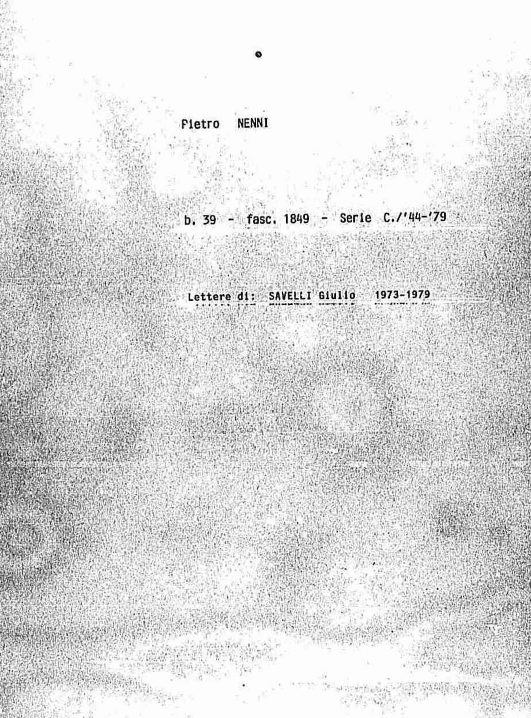Savelli Giulio, 1973 apr. 4 - 1979 dic. 17
